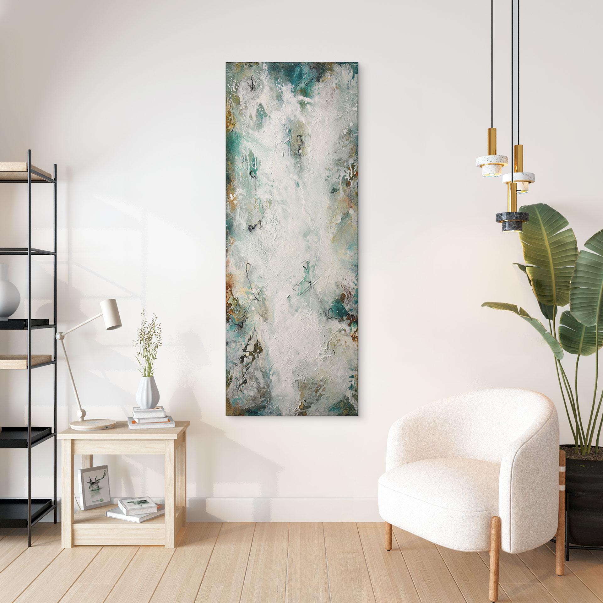 Panorama-vægmaleri Adagio i hvid - Fedrau – print på aluminium (Alu-Dibond)