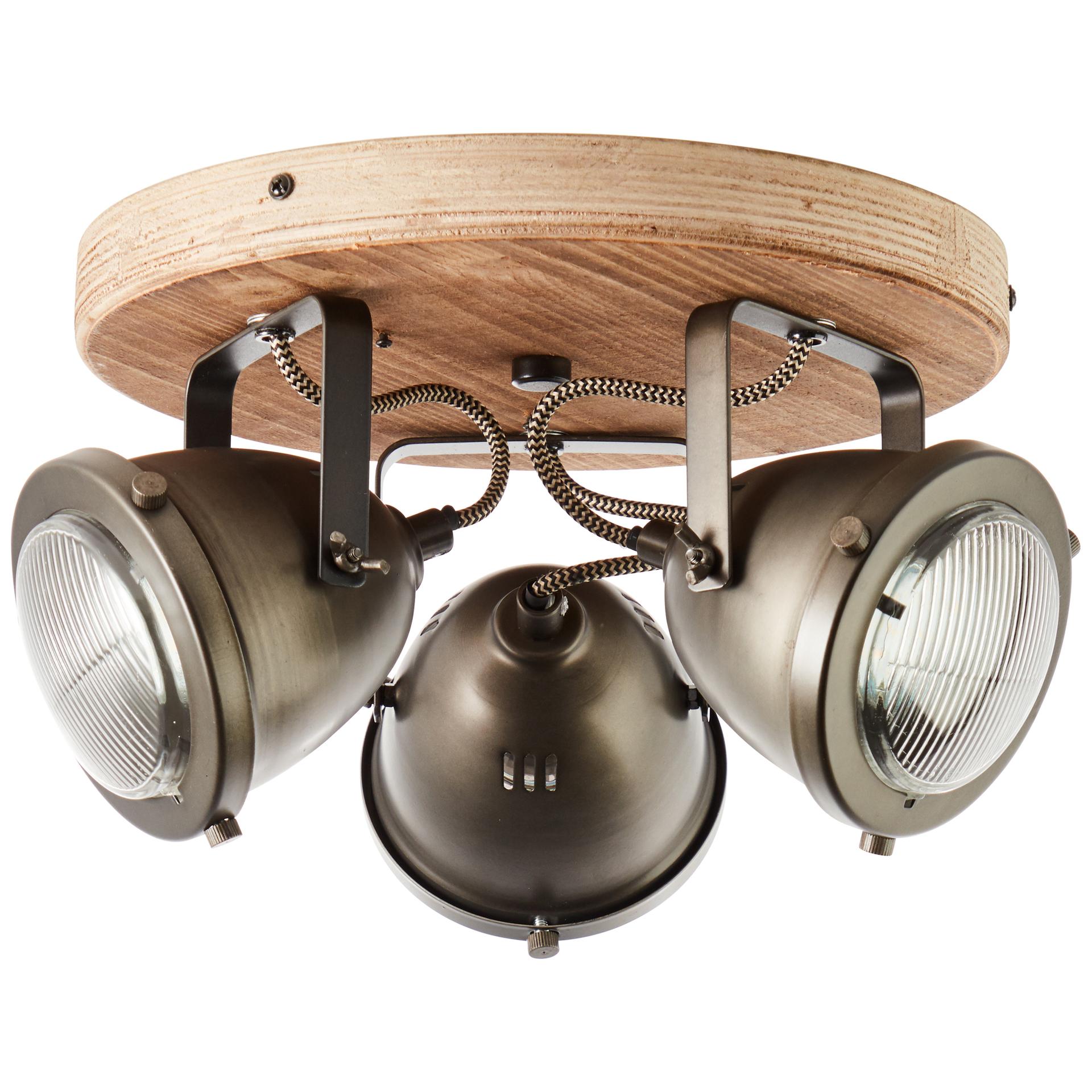 Spotrondell Dilara, braun, 17,5 x 28 cm, Holz Strahler