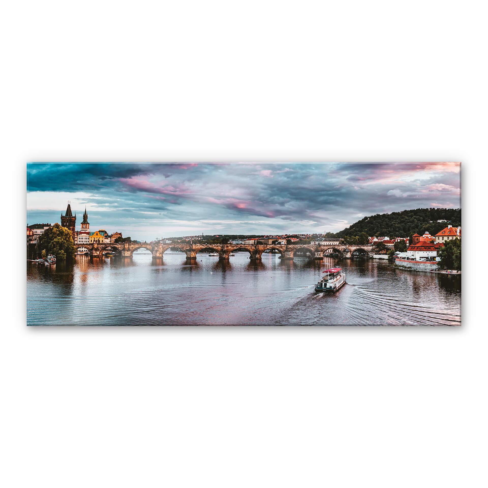 Akrylbillede solnedgang i Prag