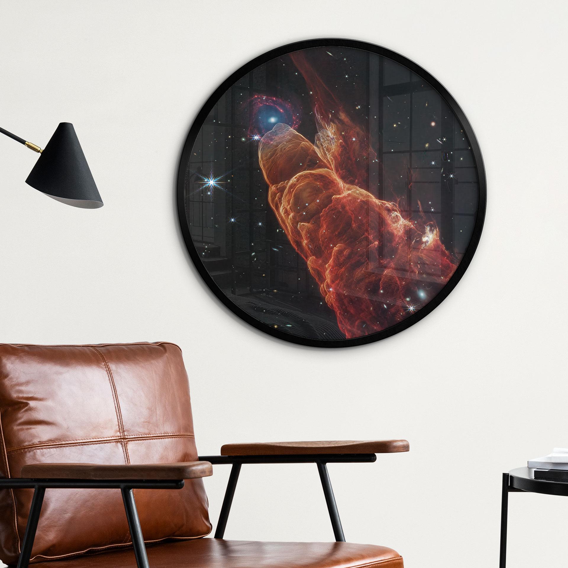 Plakat James Webb Telescope - Cosmic Hurricane Herbig Haro 49/50 - Rund