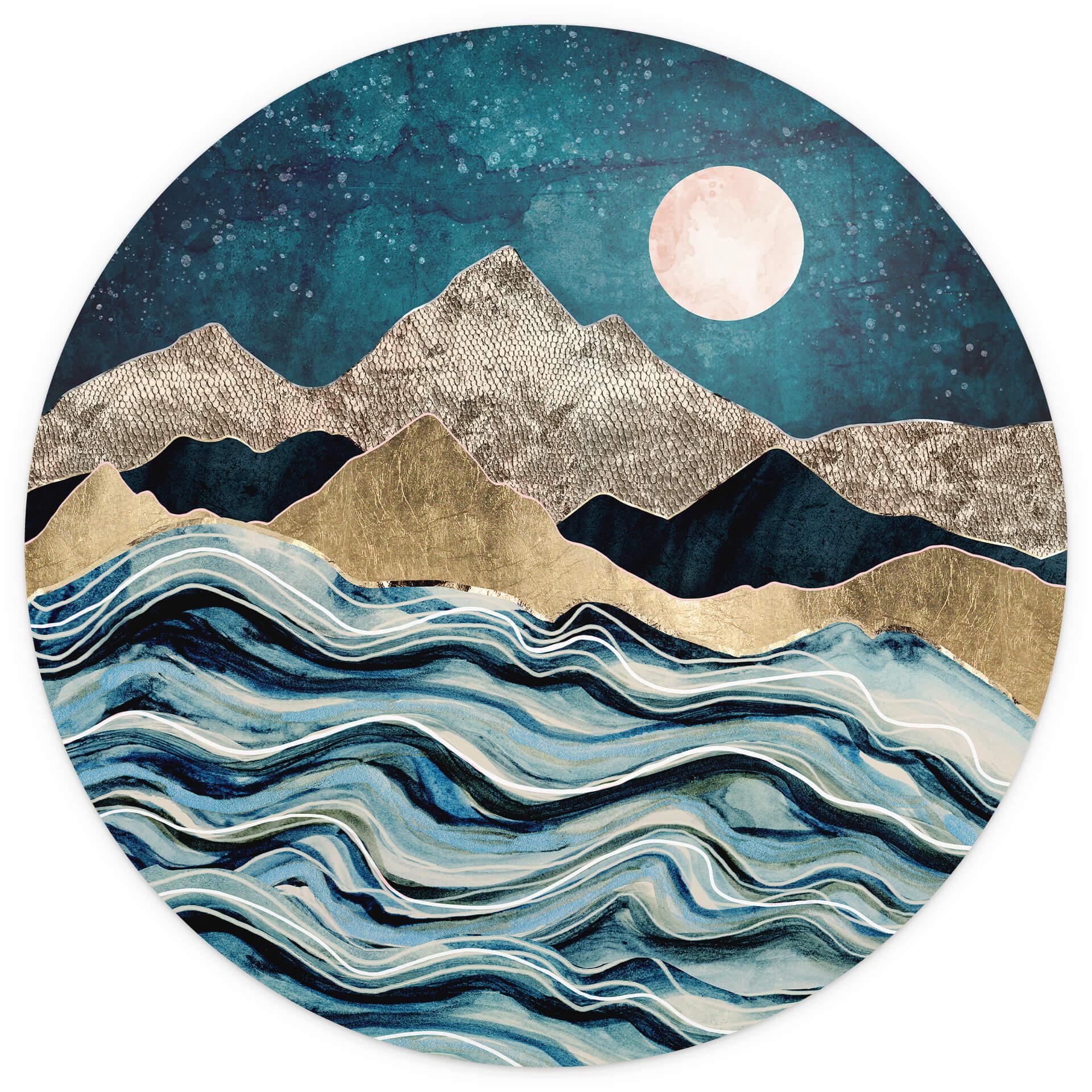 Behangcirkel SpaceFrog Designs - Indigo Sky - vliesbehang/zelfklevend vliesbehang