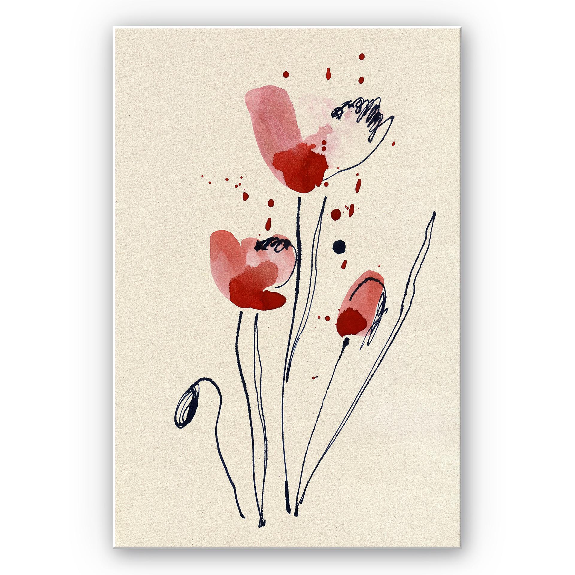 Tableau Forex - Fleur de pavot illustrée