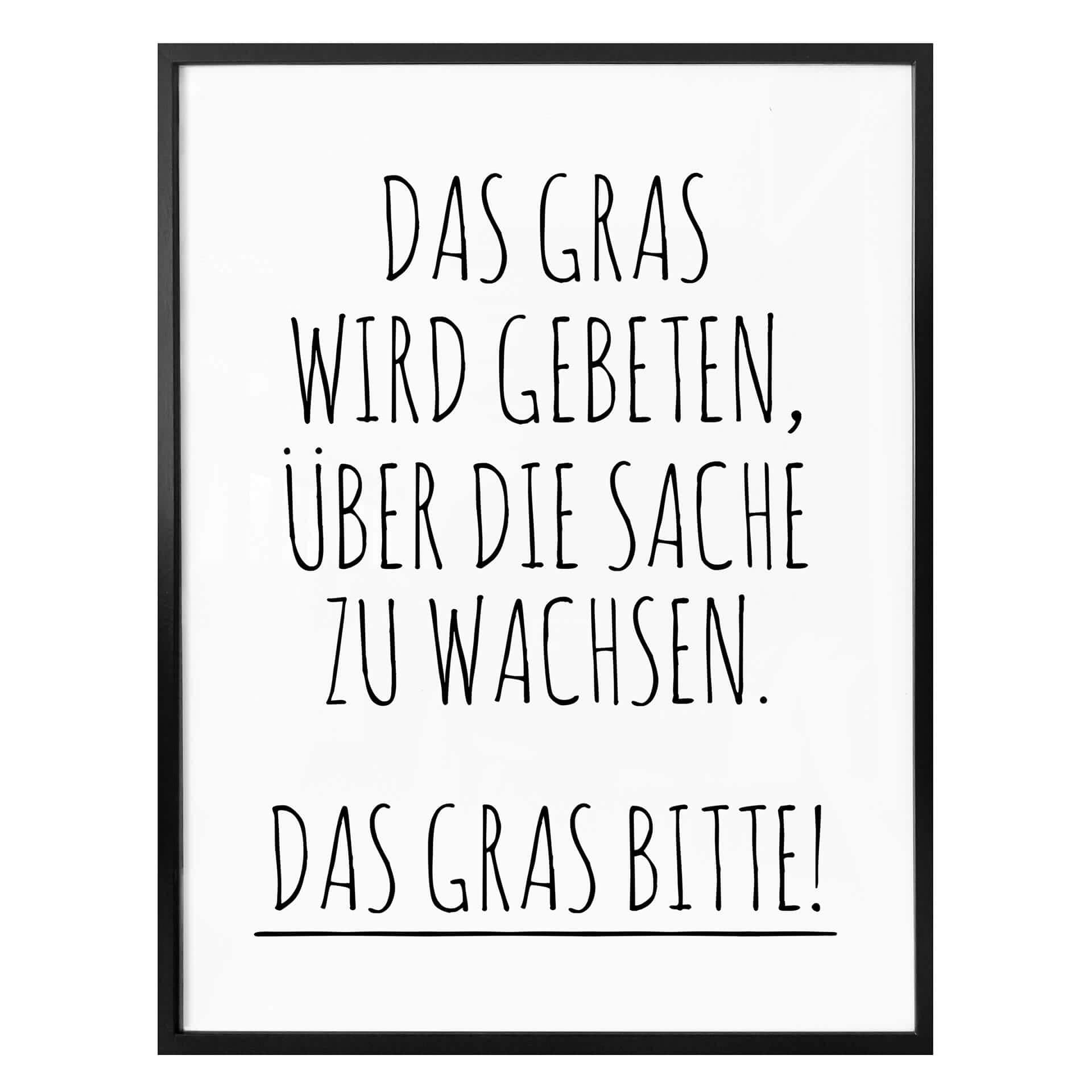 Poster Das Gras wird gebeten über die Sache zu wachsen.