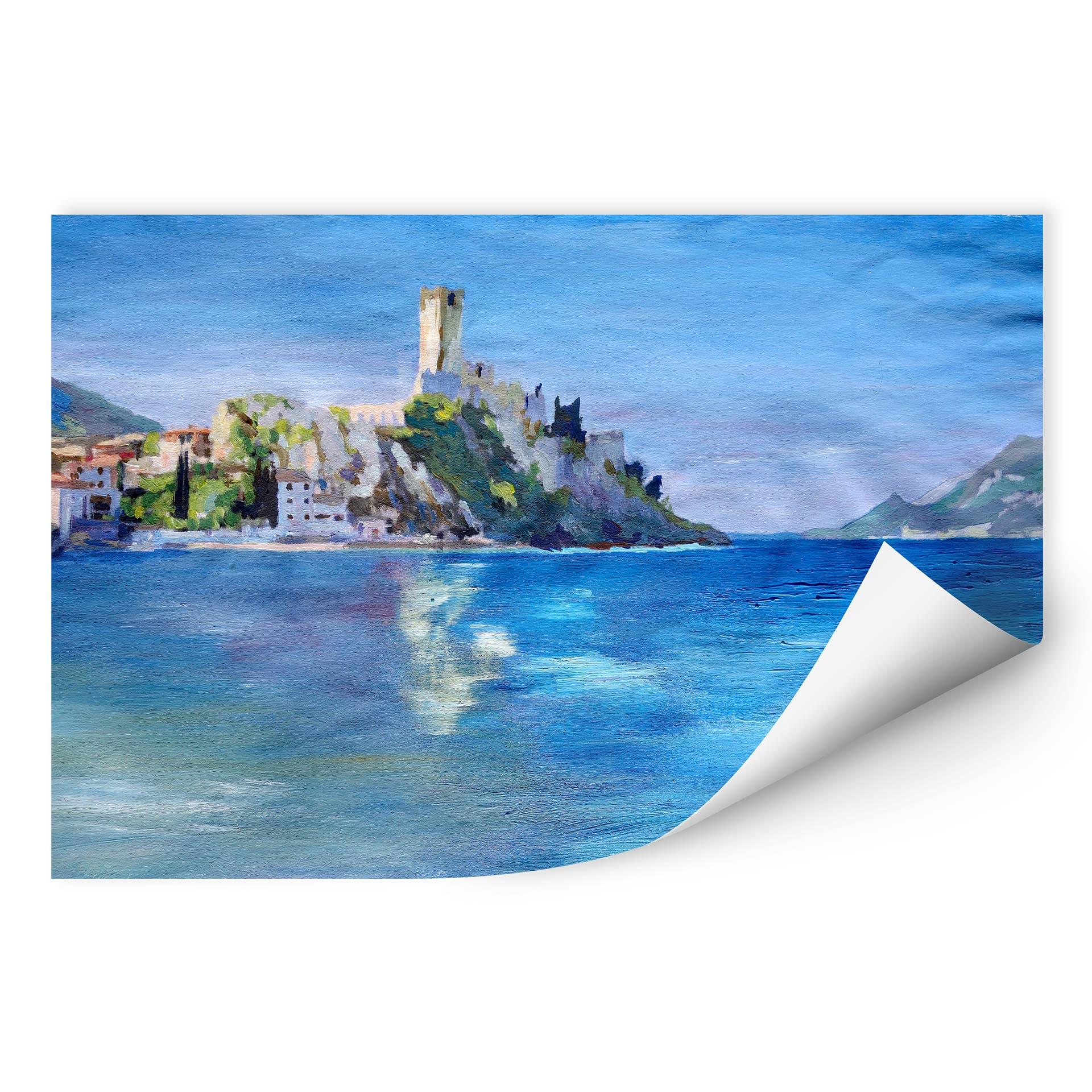 Wallprint W - Bleichner - Malcesine mit der Castello Scaligero