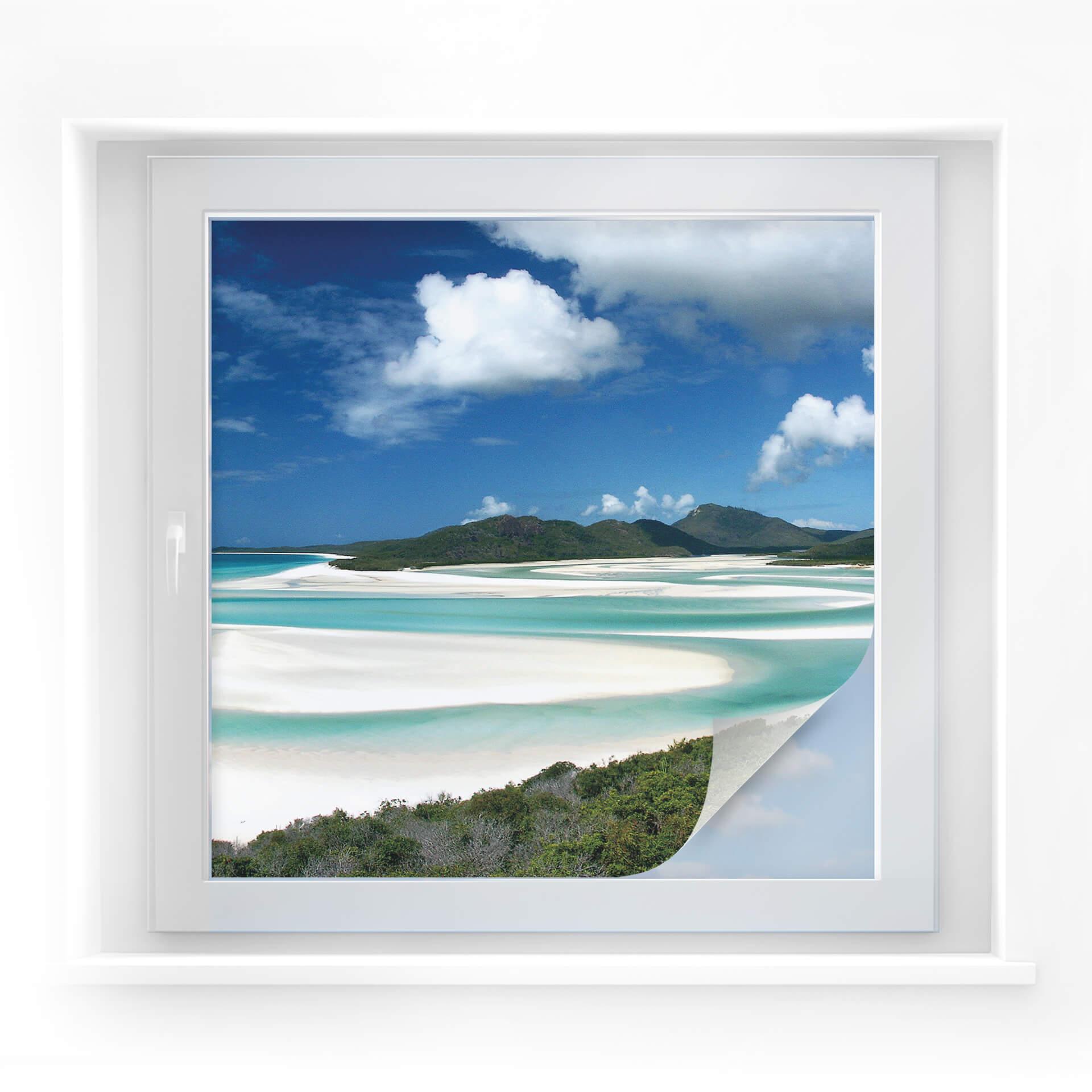 Película de privacidad Whitehaven Beach - cuadrado