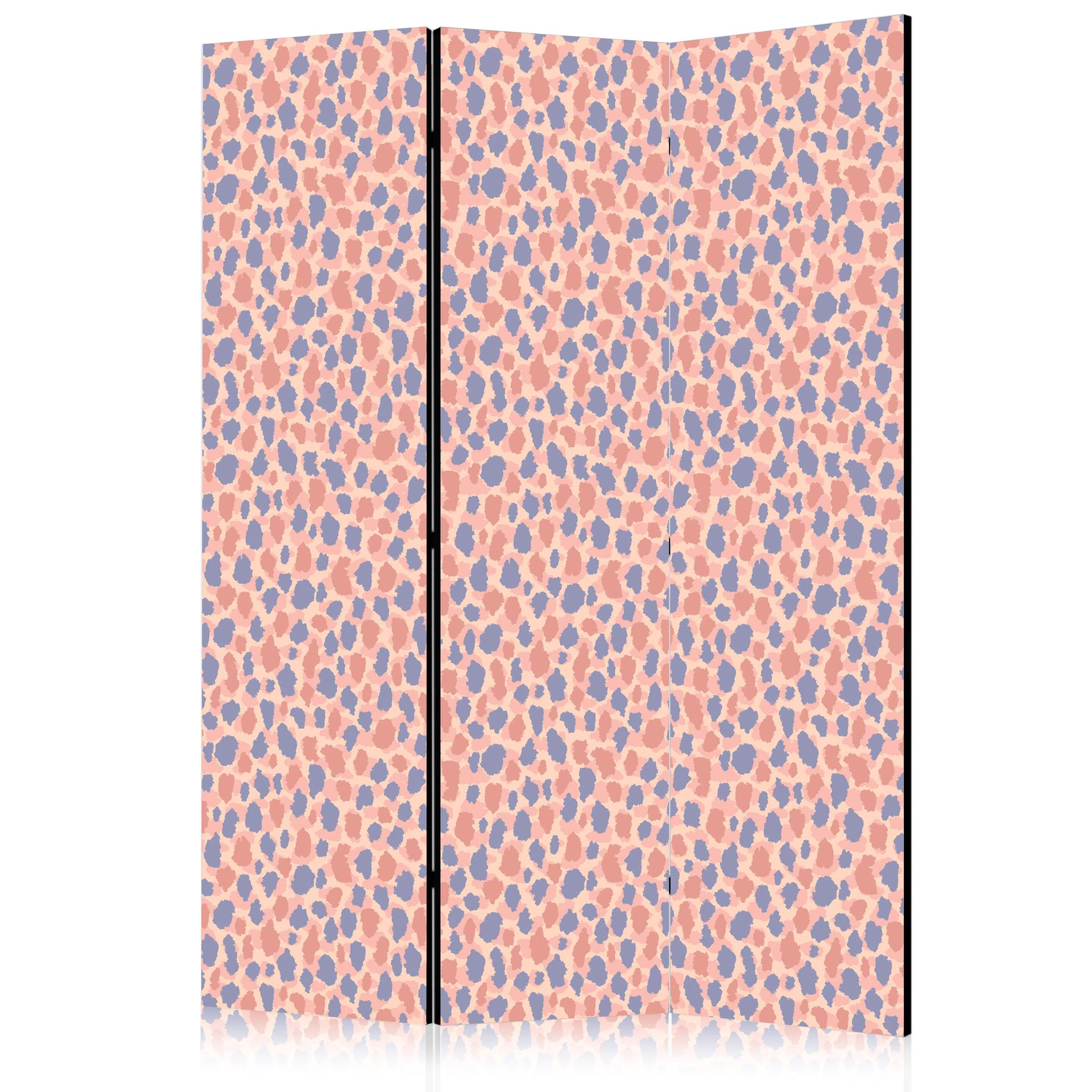 Paravent, Raumteiler freistehend, Trennwand - Giraffe Pattern - Colorful Animal Pattern in Blue-Pink