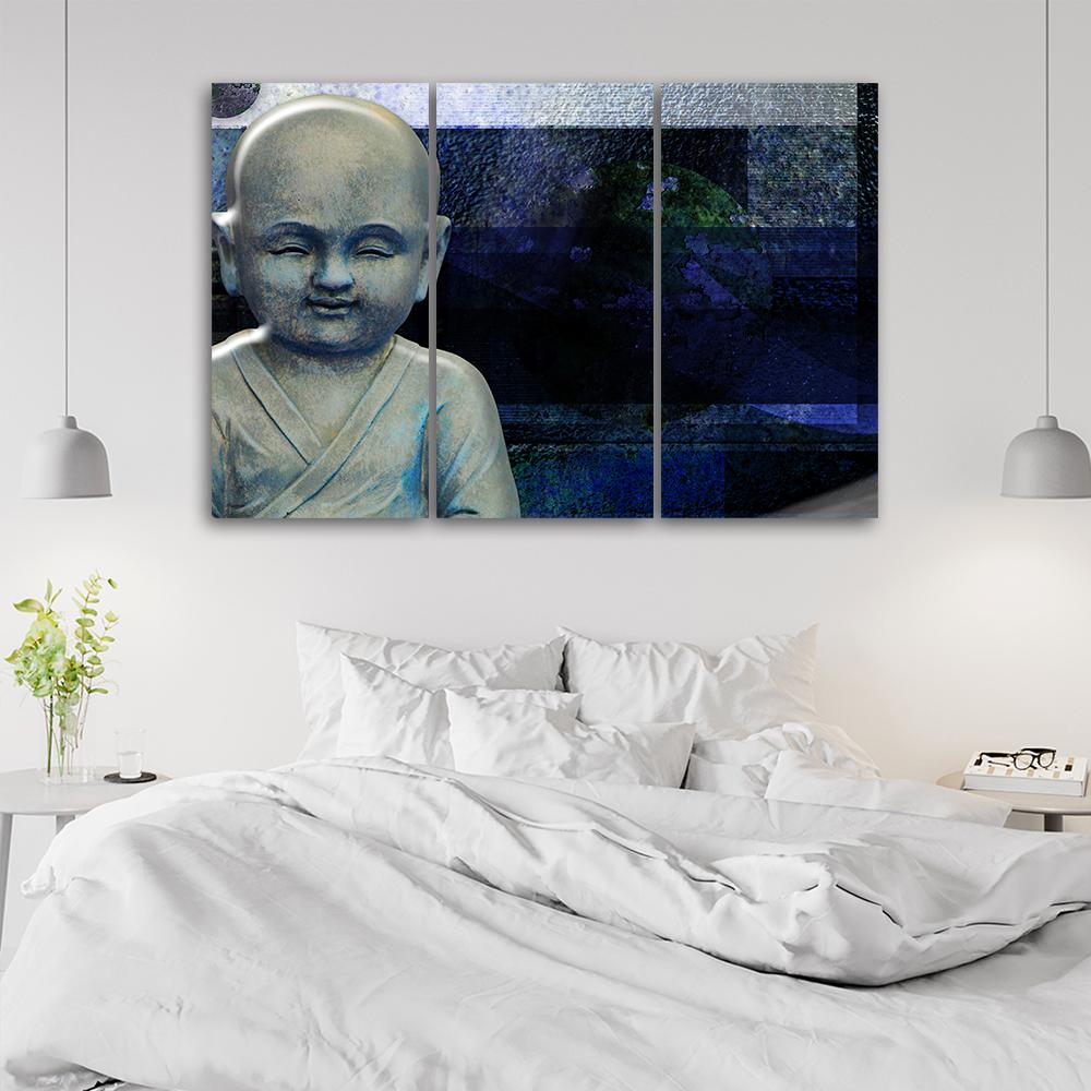 3 stykke lærredstryk, Buddha Feng Shui Meditation