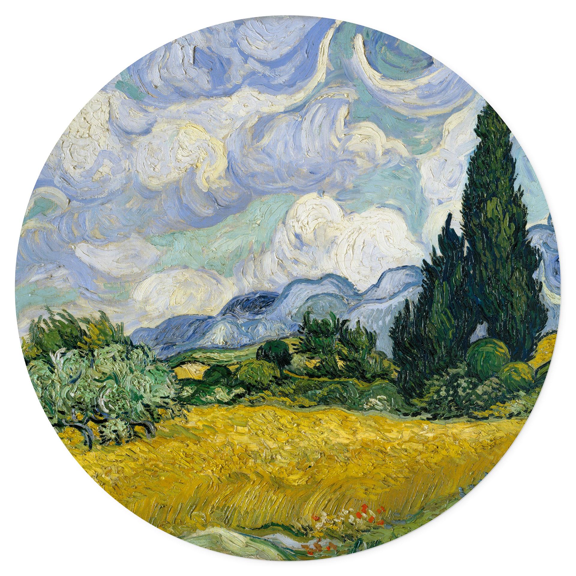 Wandtattoo van Gogh - Weizenfeld mit Zypressen - Rund
