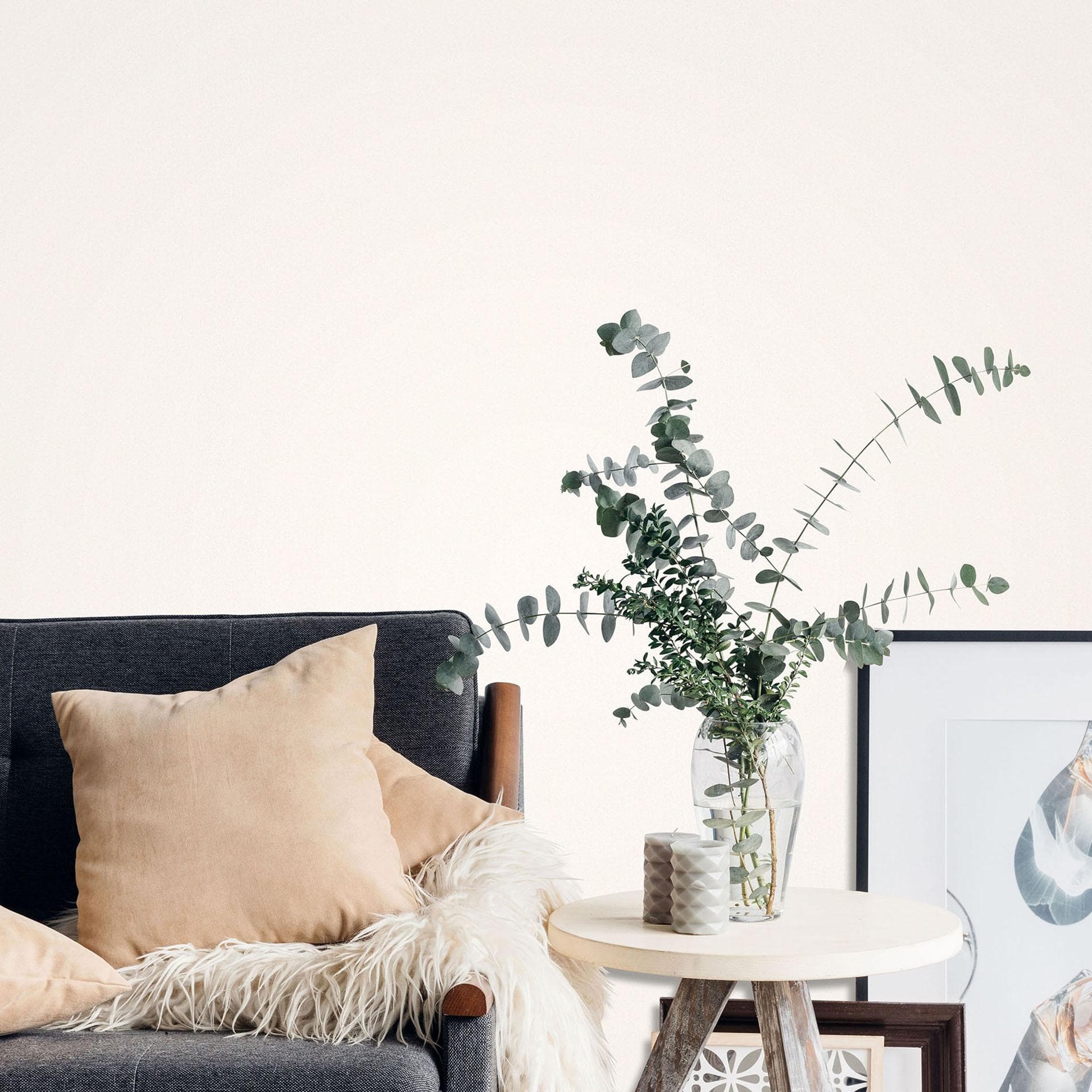 Elle Decoration Vliesbehang Effen Crème