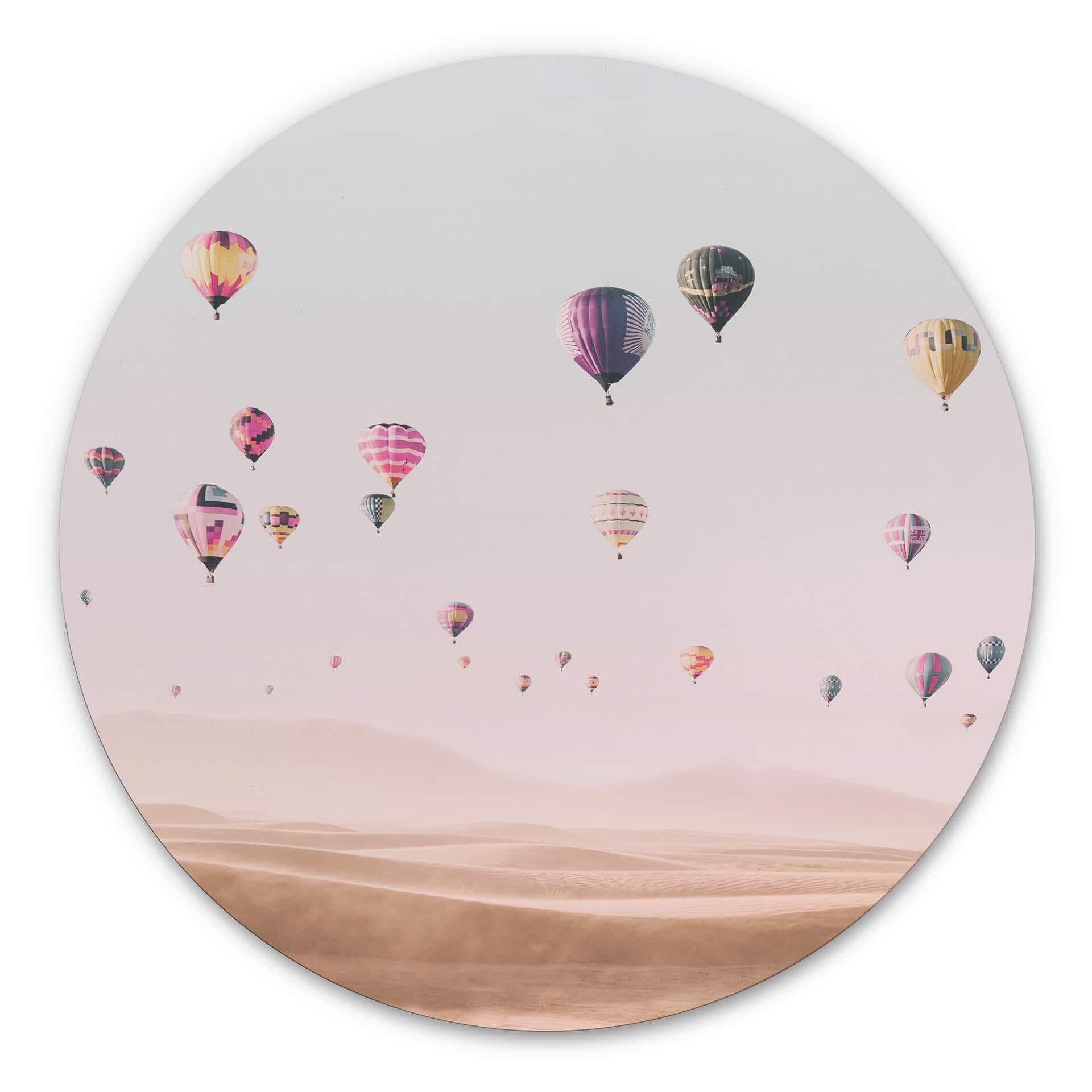 Tableau sur alu-Dibond rond Sisi & Seb - montgolfière