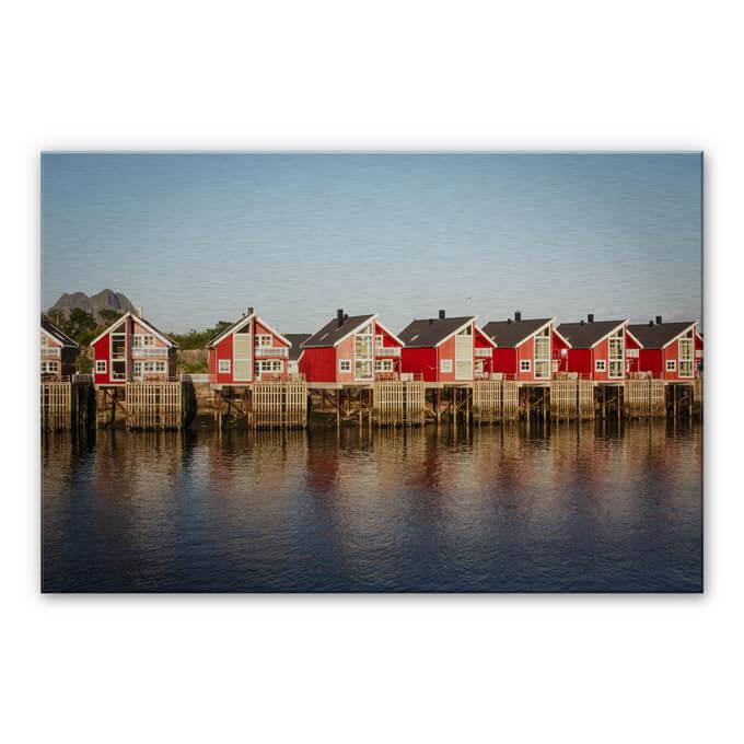 Hytter ved havet – print på aluminium (Alu-Dibond)