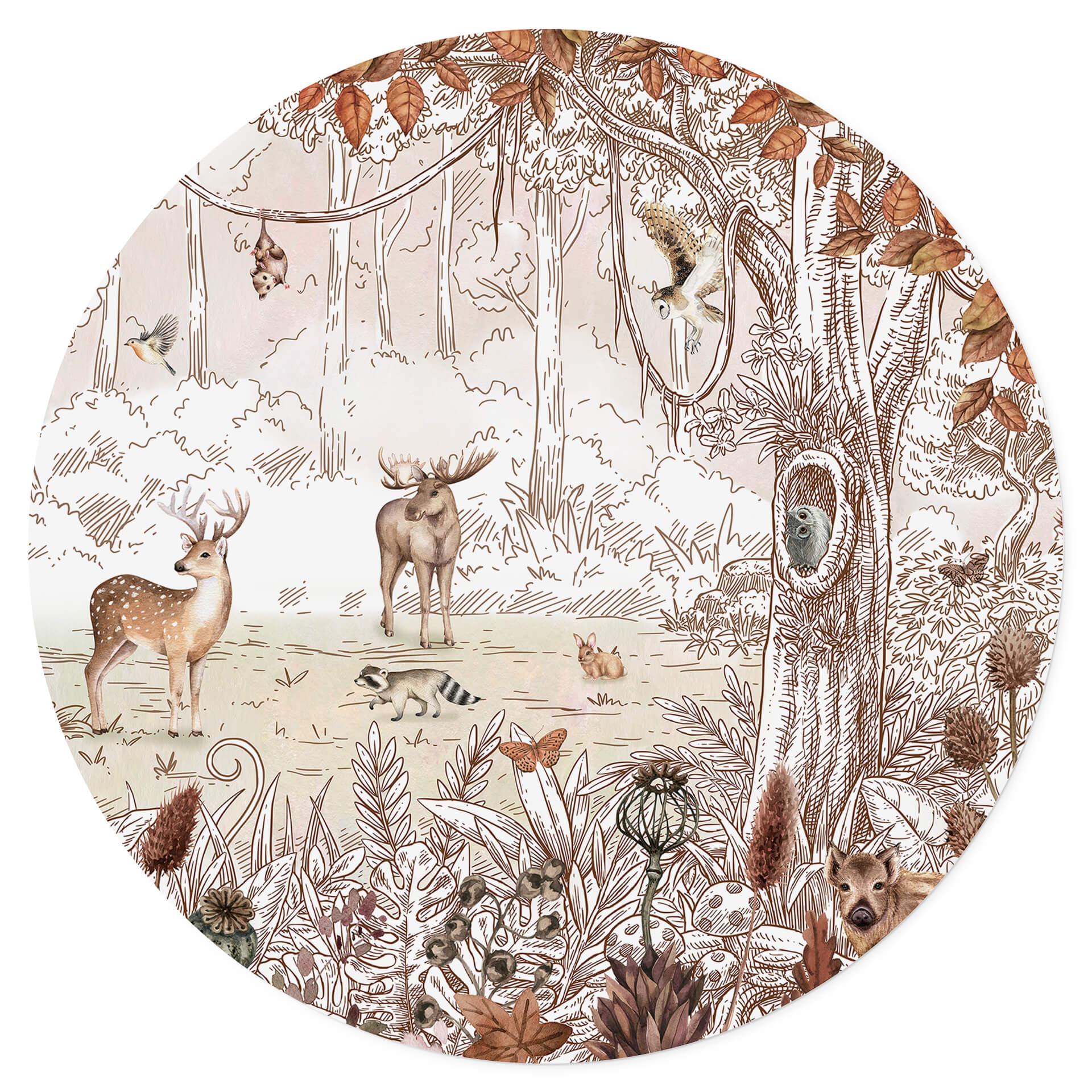 Wandtattoo Kikki Belle - Waldfreunde Herbst - Rund