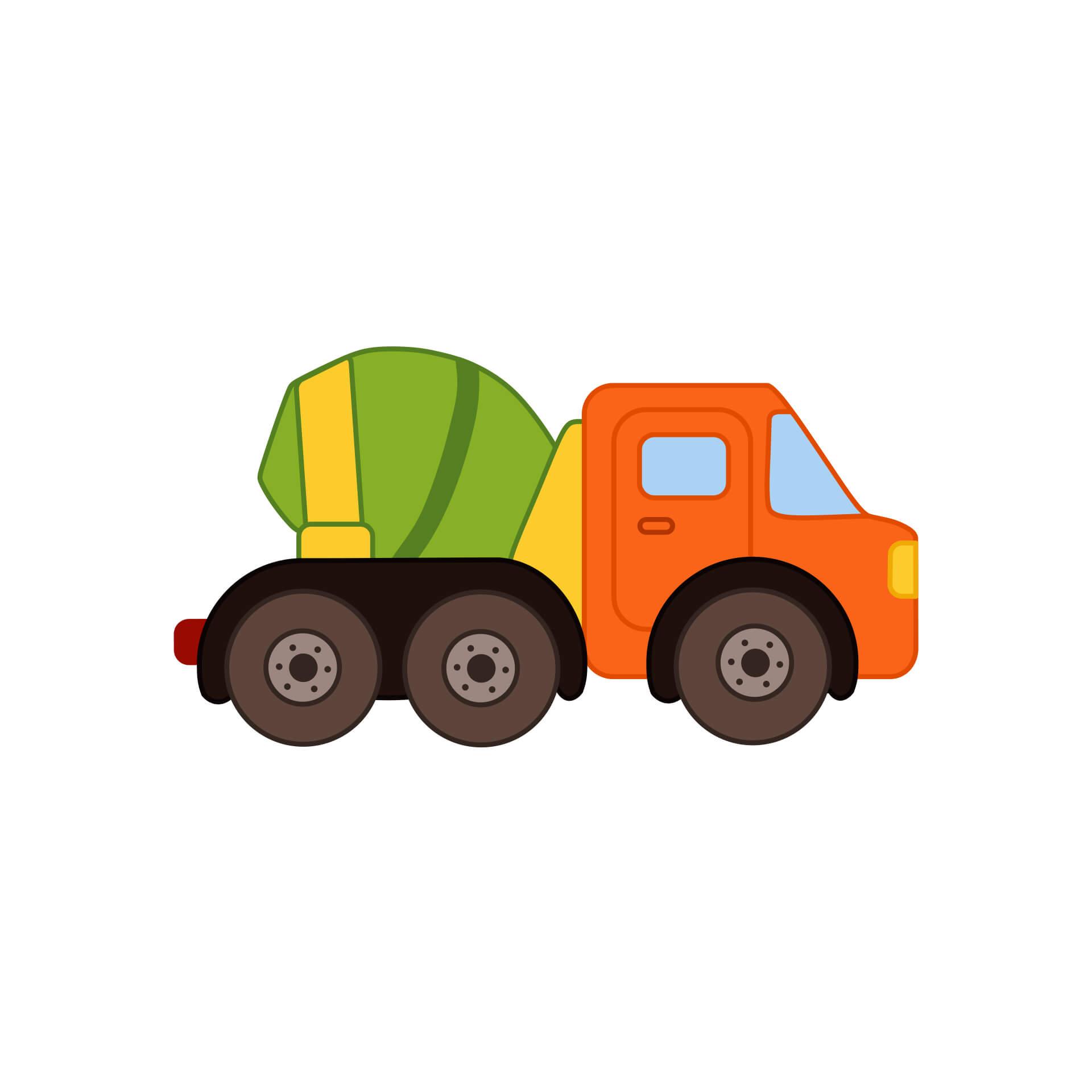 Muursticker Cementwagen