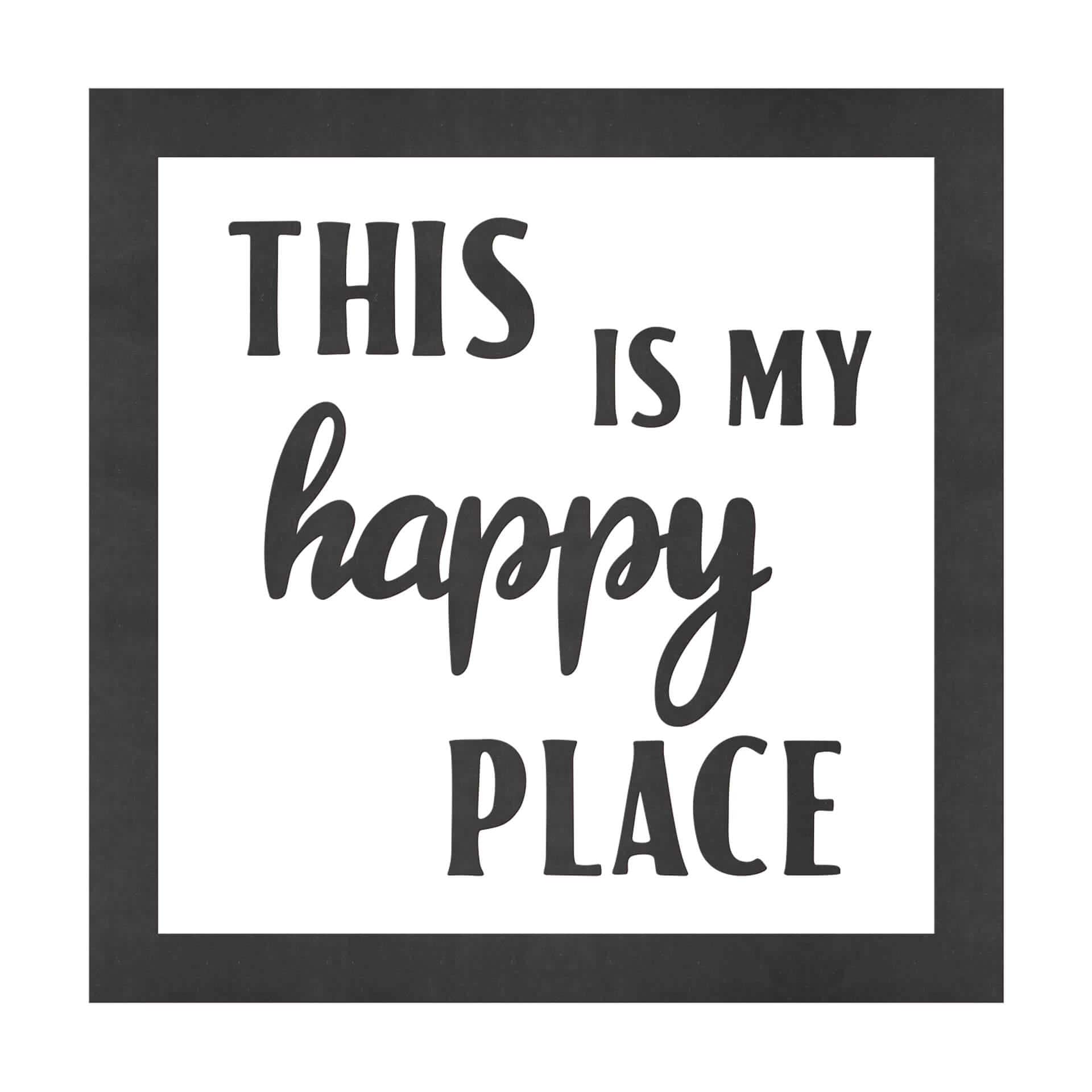 Letras MDF con marco - este es mi lugar feliz