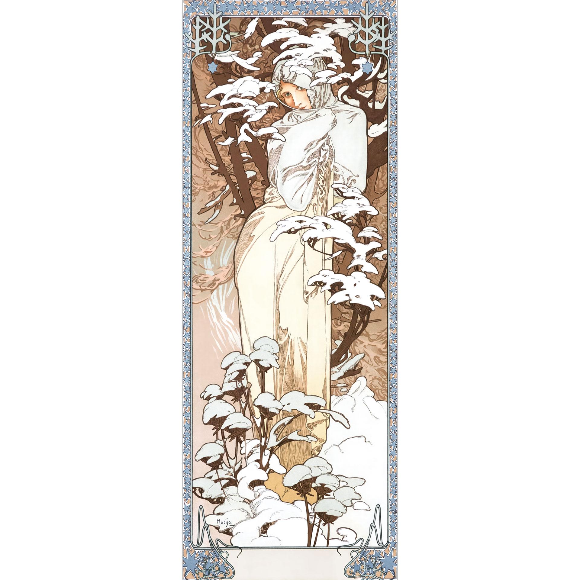 Fototapet Årstider: Vinter 1900 | Kunst til stuen - Mucha