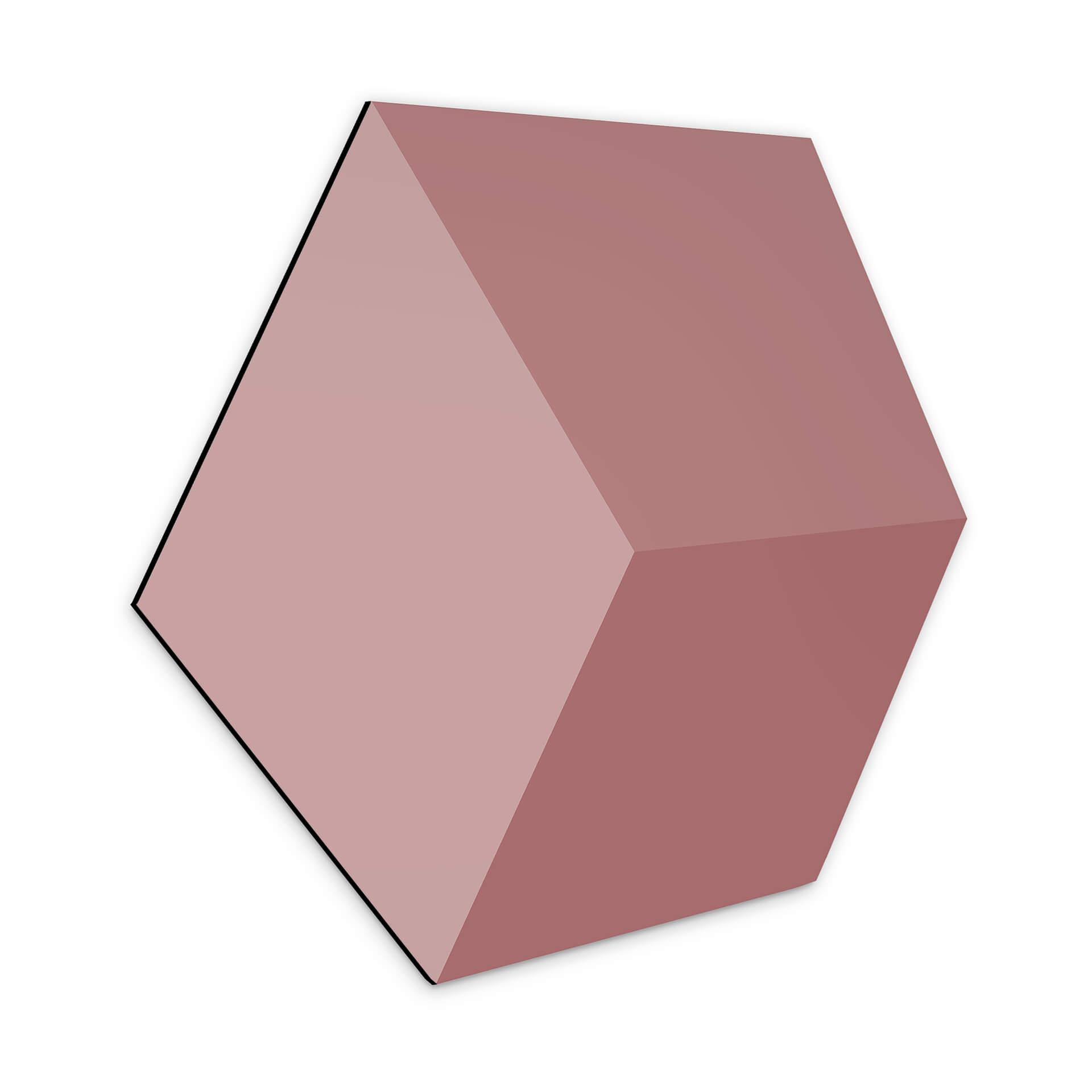 3D Hexagon Alu-Dibond - Rød