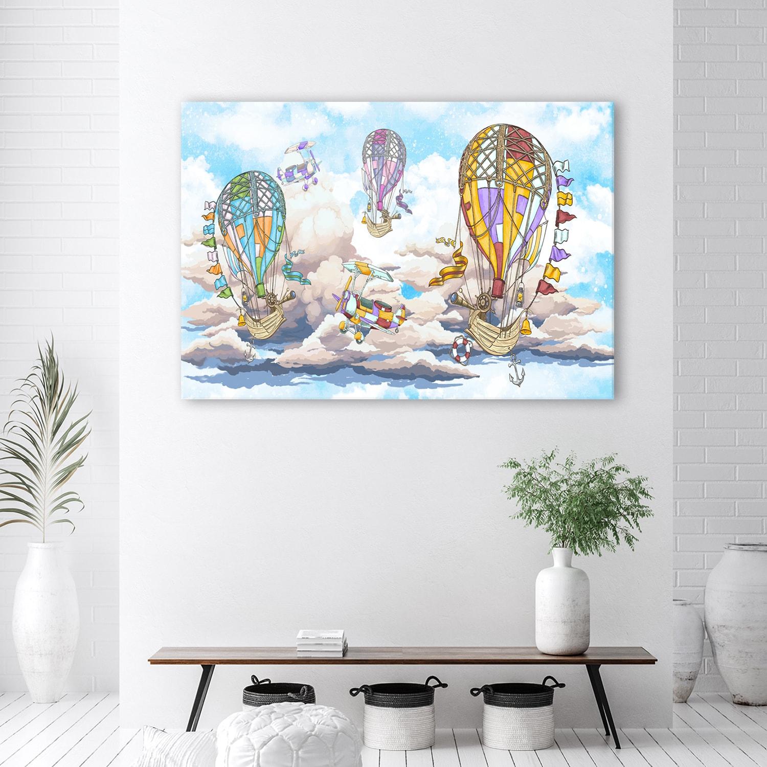 Canvasbillede, Farverige balloner