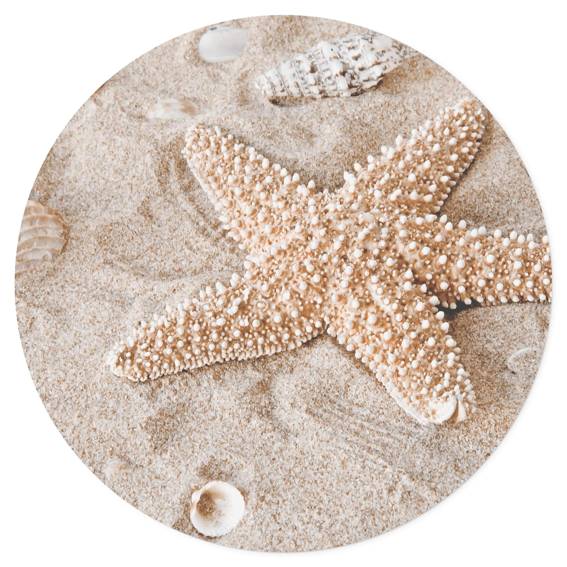 Adesivo murale con stelle marine in spiaggia dorata - Rotondo