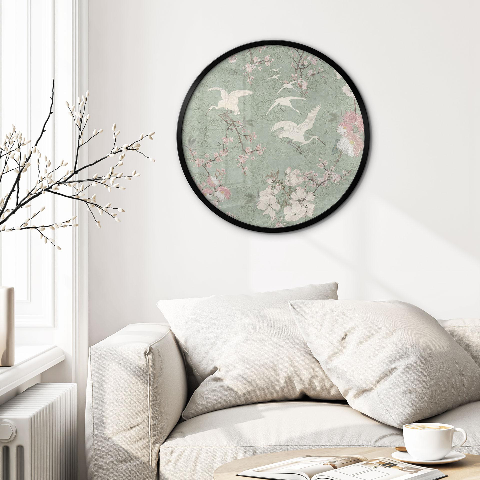 Plakat Traner i Kirsebærblomst Rush Green - Blomsterdekoration - Rund