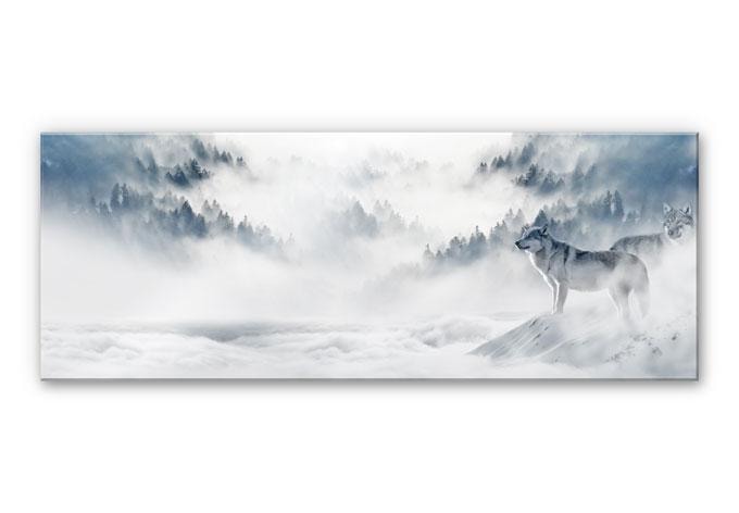 Akrylbillede - Ulve i sneen - Panorama
