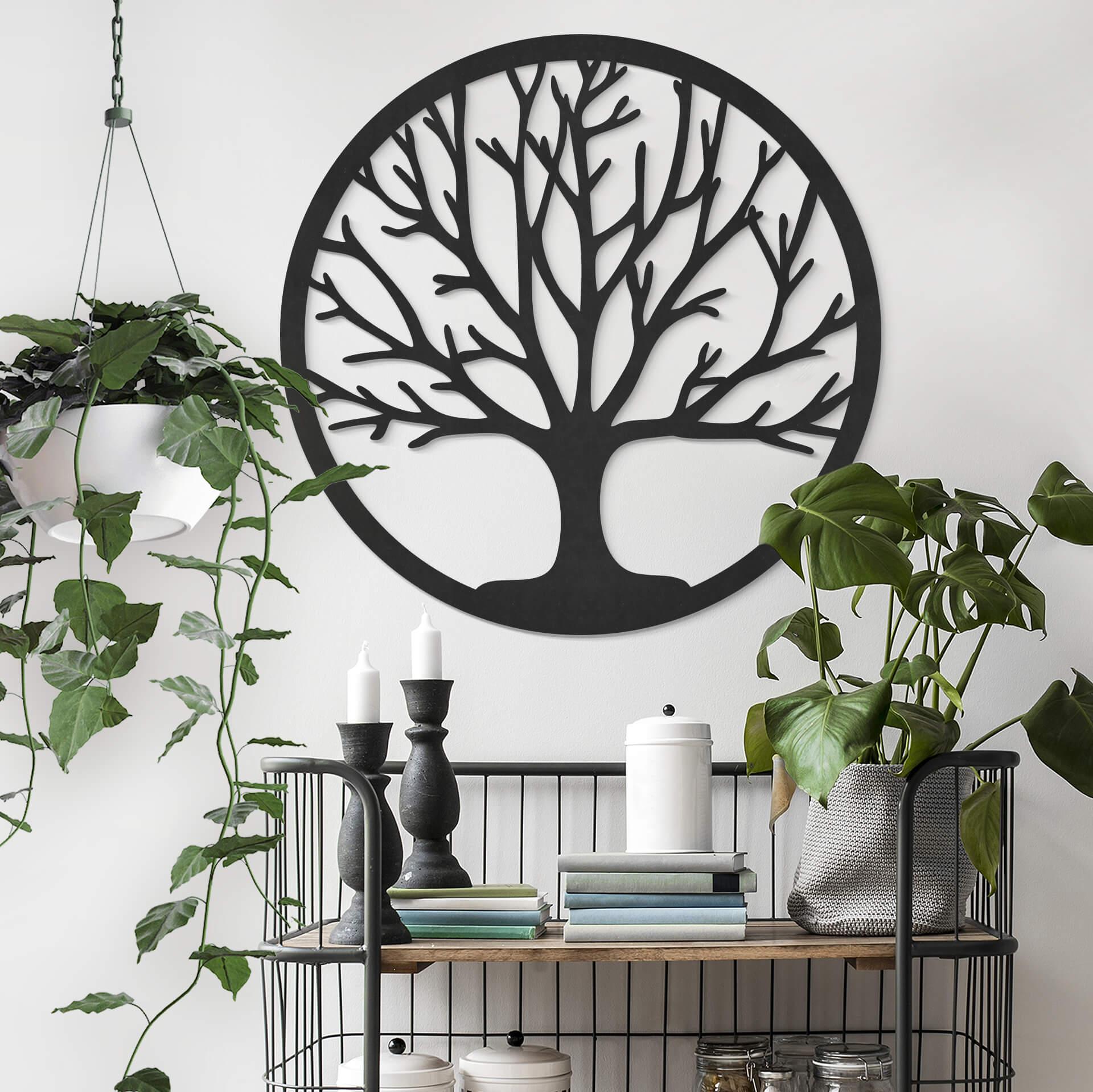 MDF - Decoración en madera árbol de la vida - Redondo