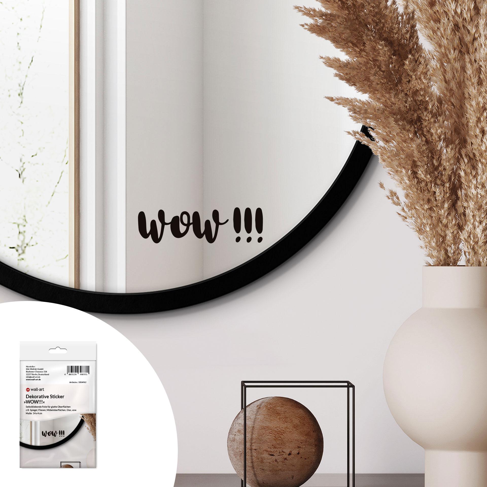 Spiegelsticker, Dekorativer Sticker WOW