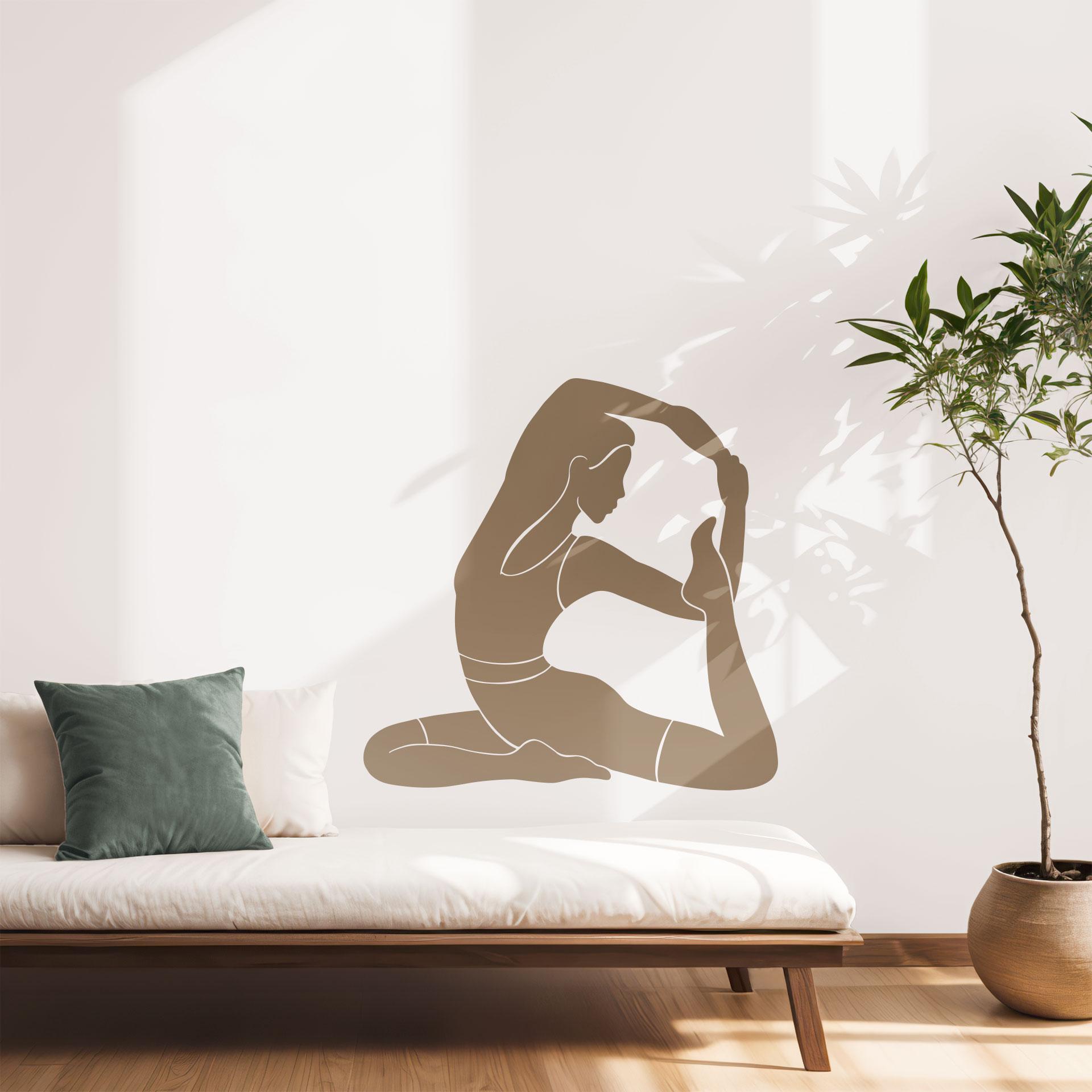 Wallsticker yoga konge due silhuet ensfarvet