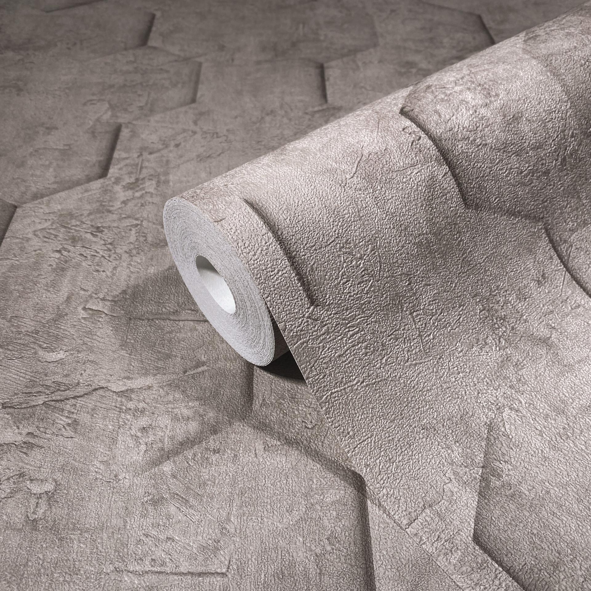 Non-woven tapet med 3D honeycomb mønster brun grafik