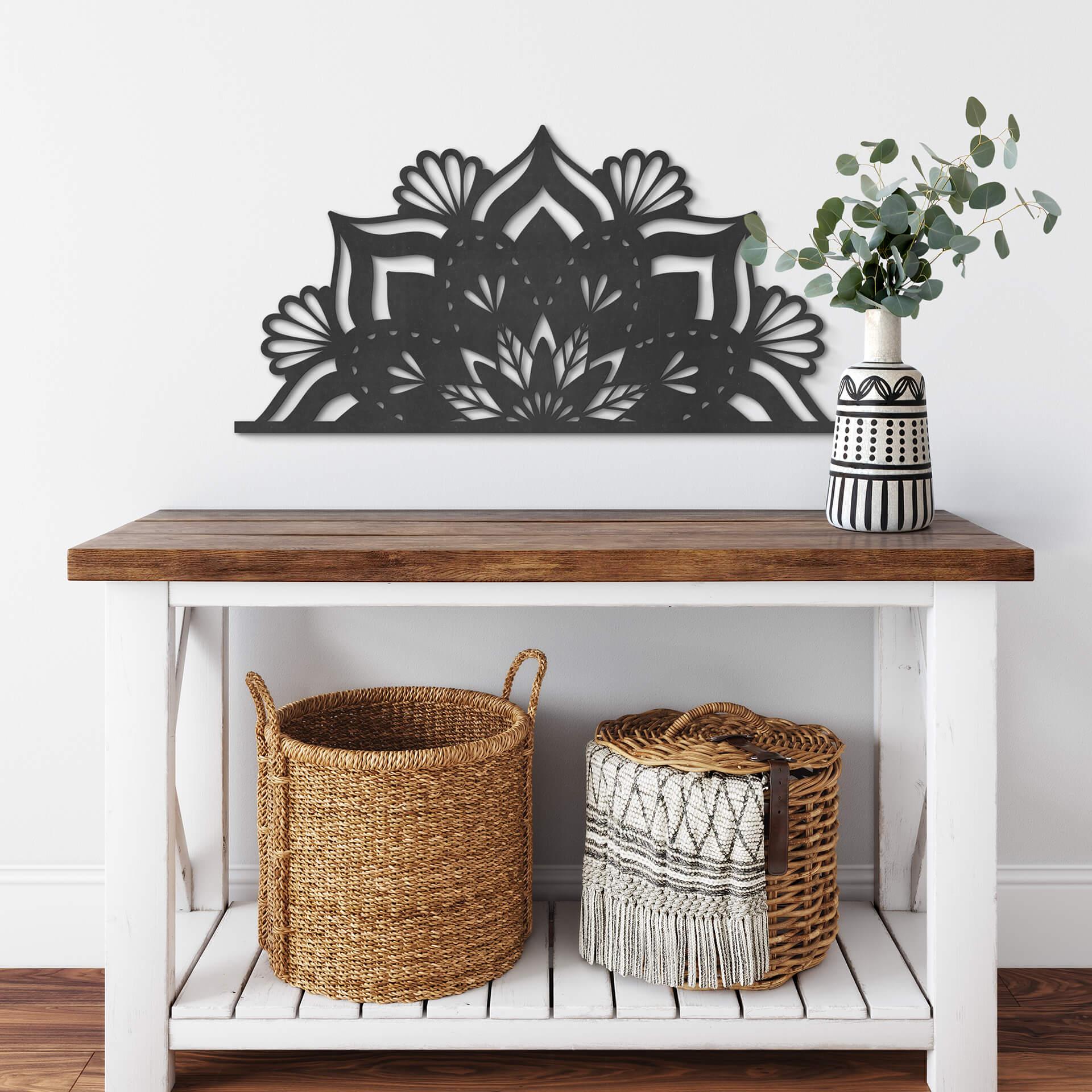 MDF - Decoración en madera - Mandala Floral Half