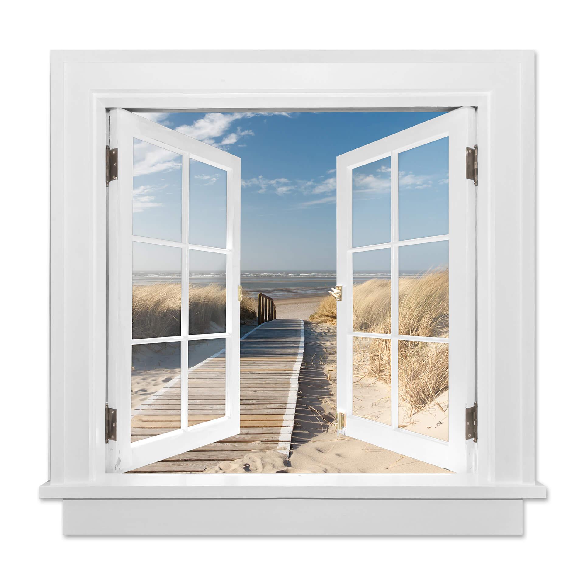 Trompe L'oeil Muursticker - Strand