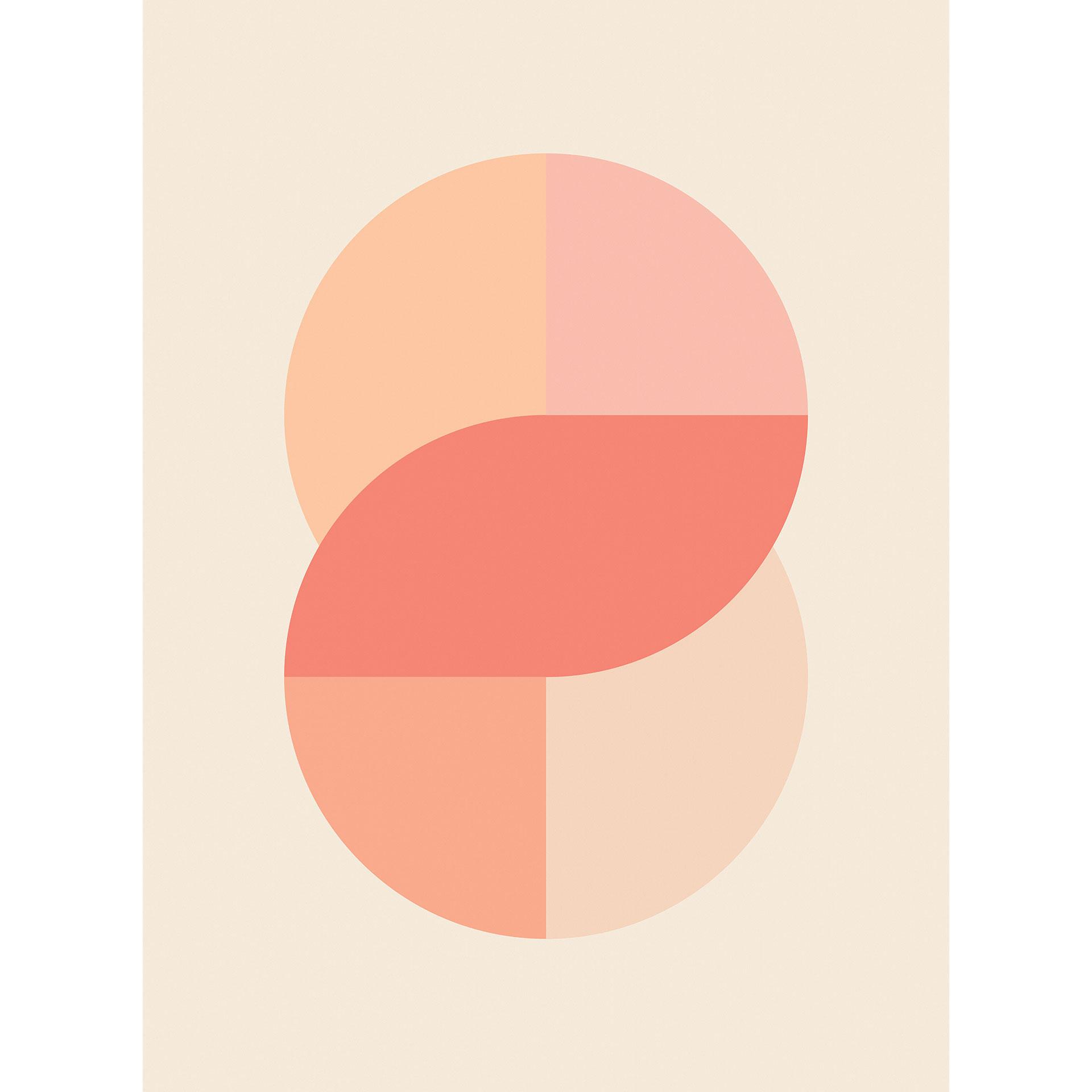 Fotobehang Geometrische vormen in oranje-roze - 1X Studio