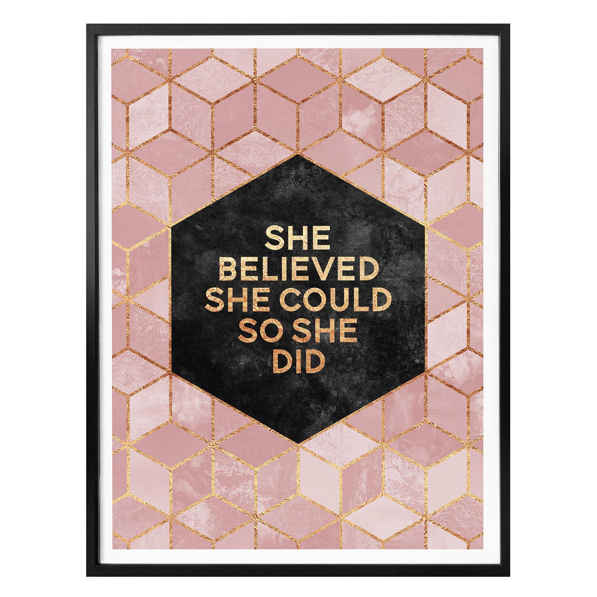 Plakat - Frederiksson - She Believed - Rosa