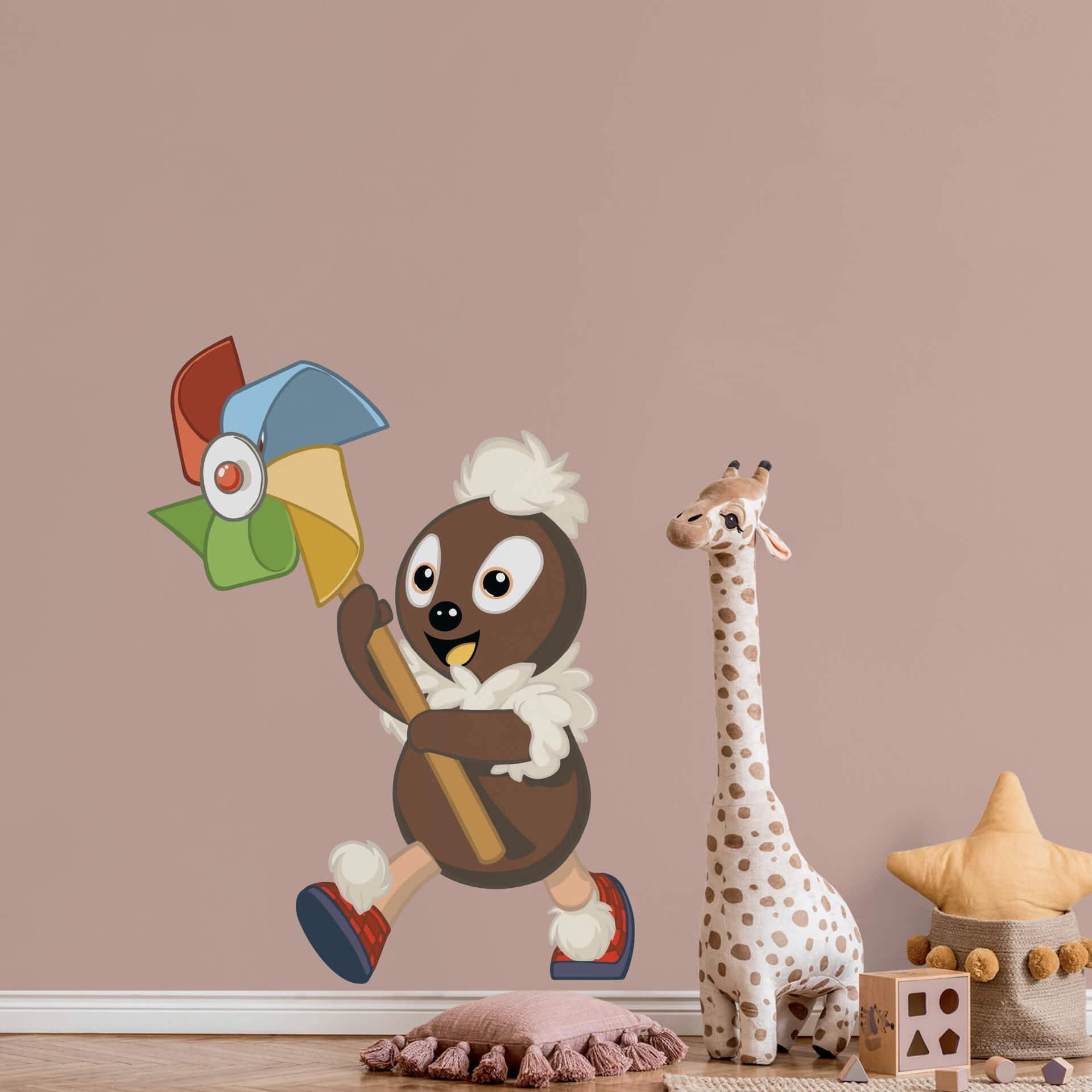 Kinderzimmer Wandtattoo Unser Sandmännchen - Pittiplatsch mit Windrad