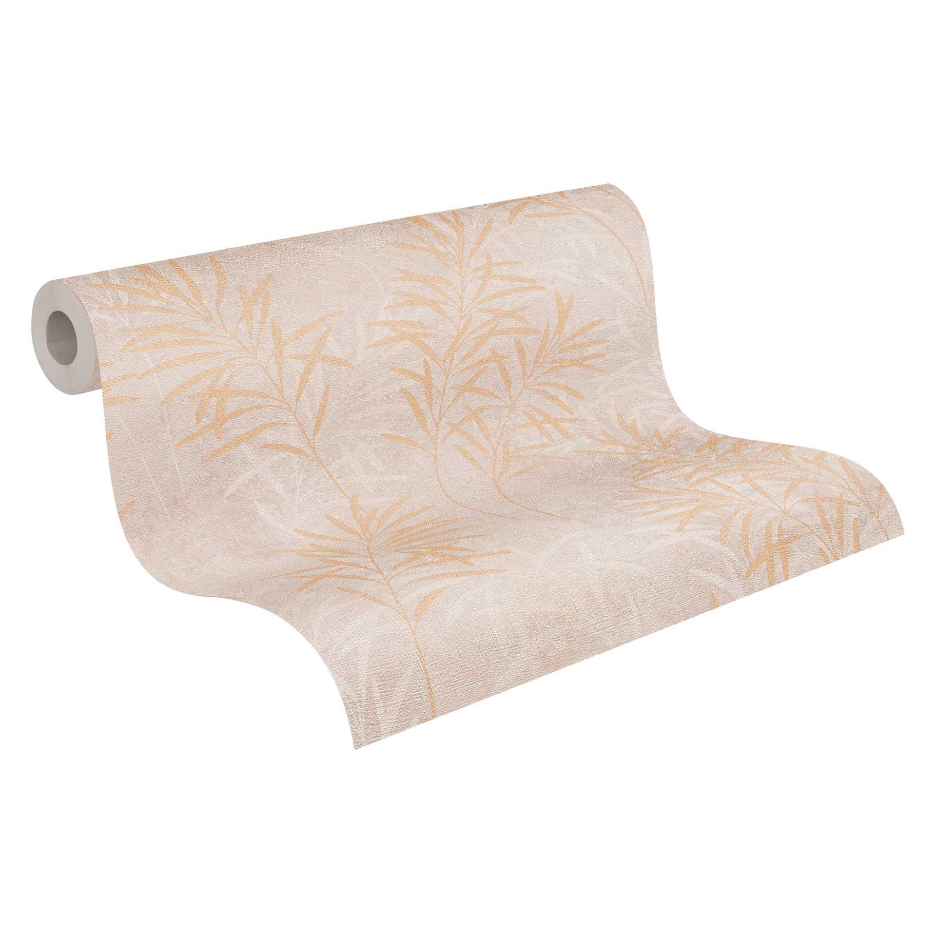 blomstertapet creme grå - natur tapet landstil - non-woven tapet stue kontor