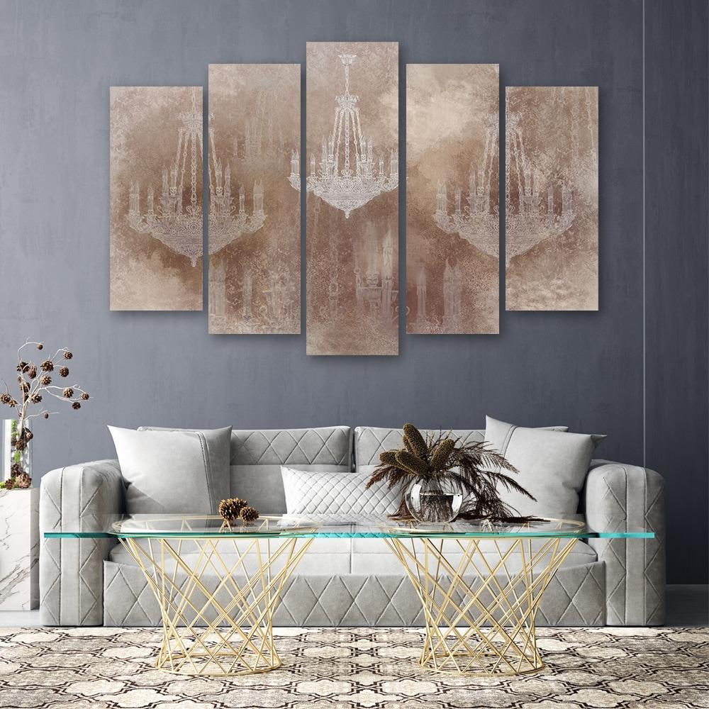 Canvas print 5 dele, lysekrone
