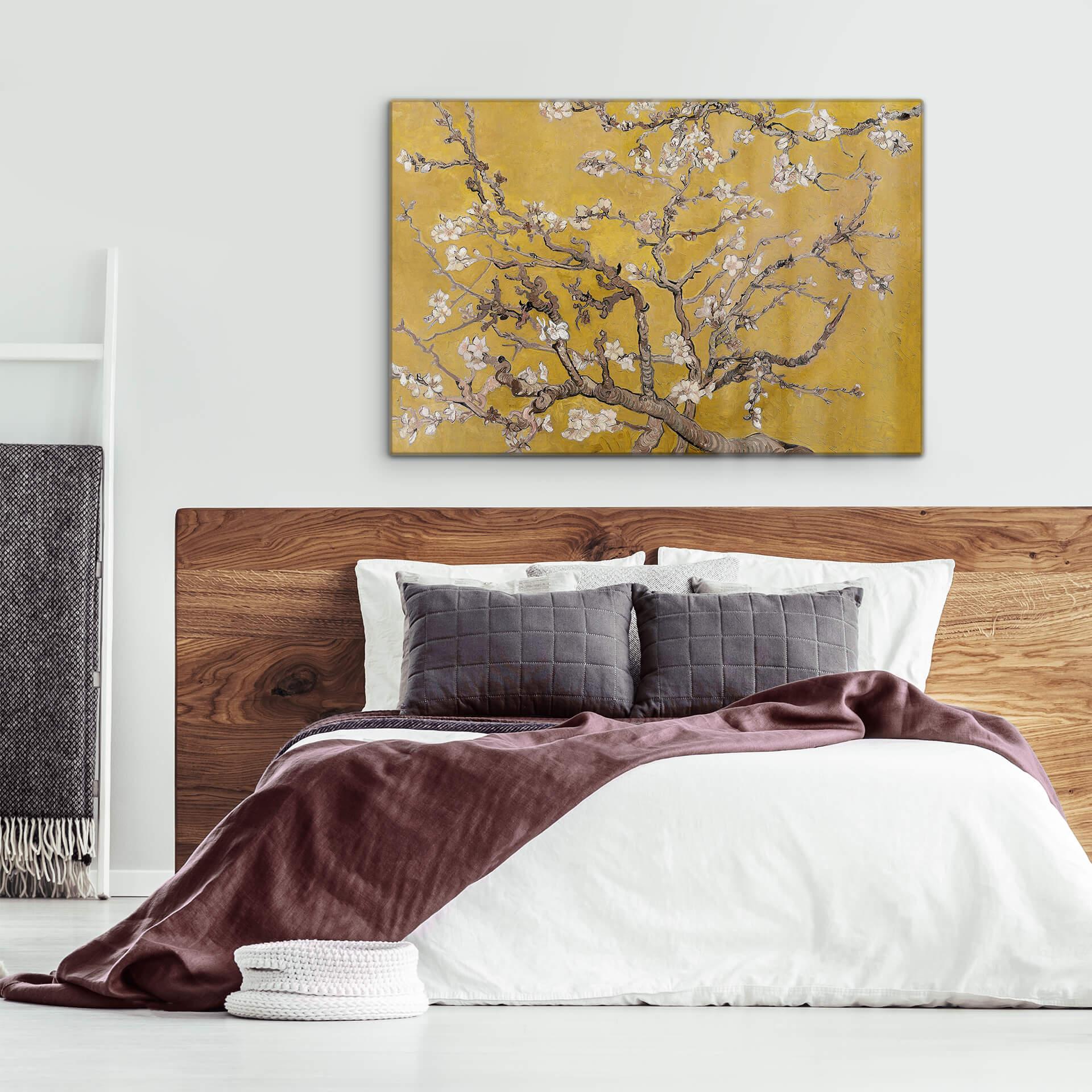 Akrylbillede van Gogh - Mandelblomst Okker