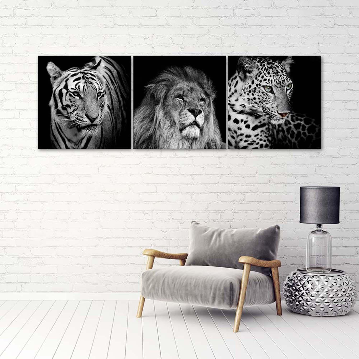 Leinwandbild 3-teilig, Tiere Afrika