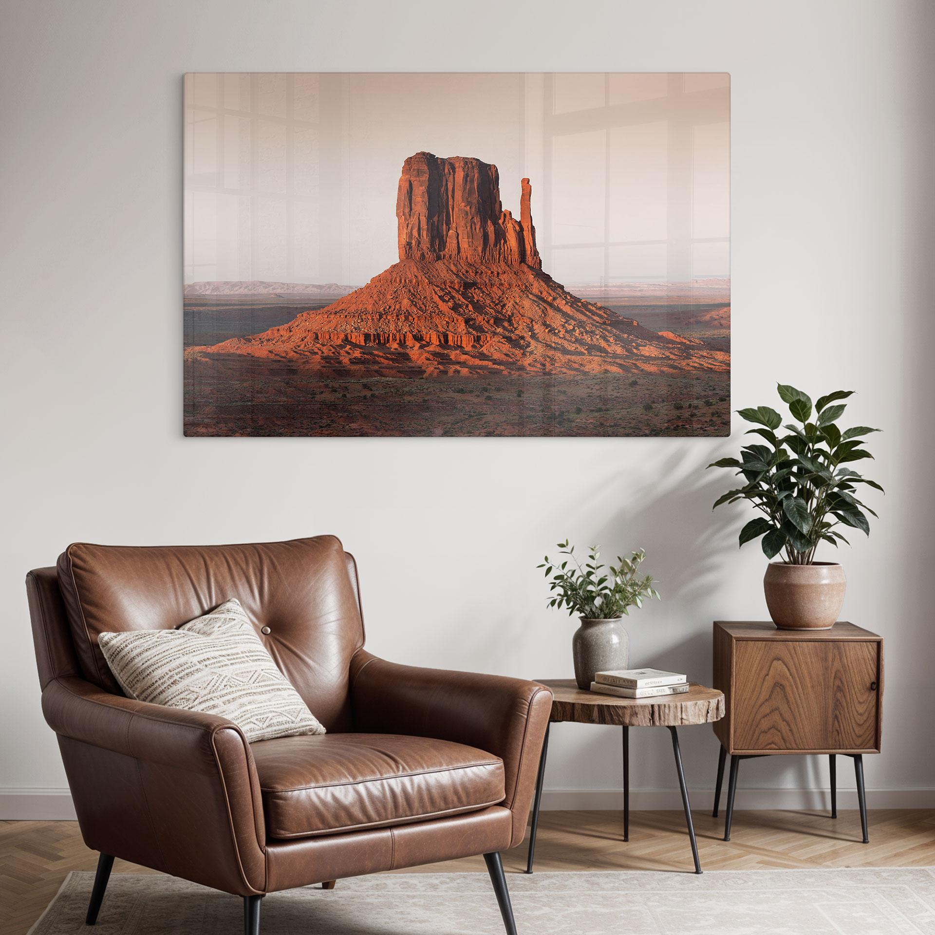 Glasbillede - Klippeformation i Monument Valley - Hugonnard