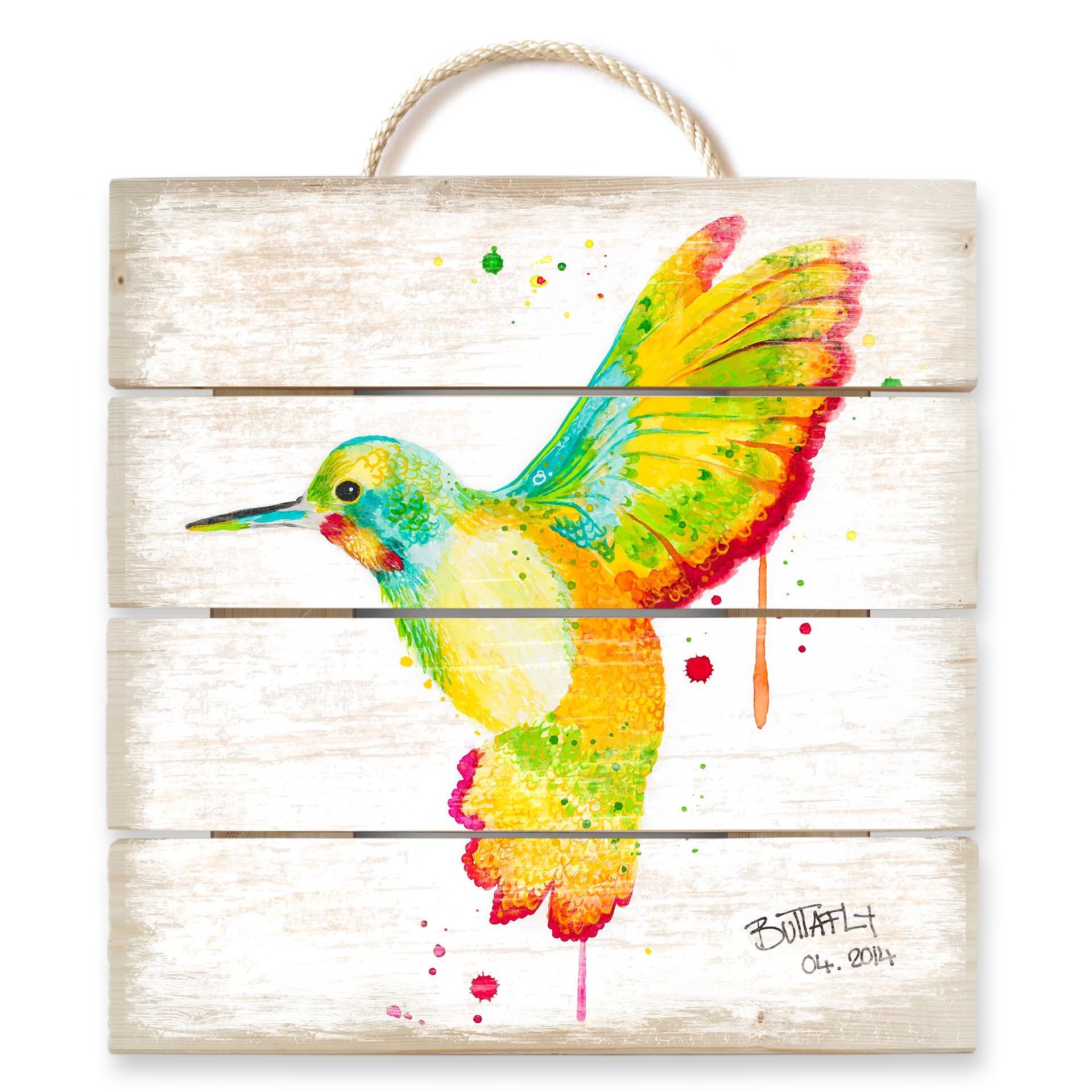 Obraz drewniany Buttafly - Koliber - 40x41,5 cm