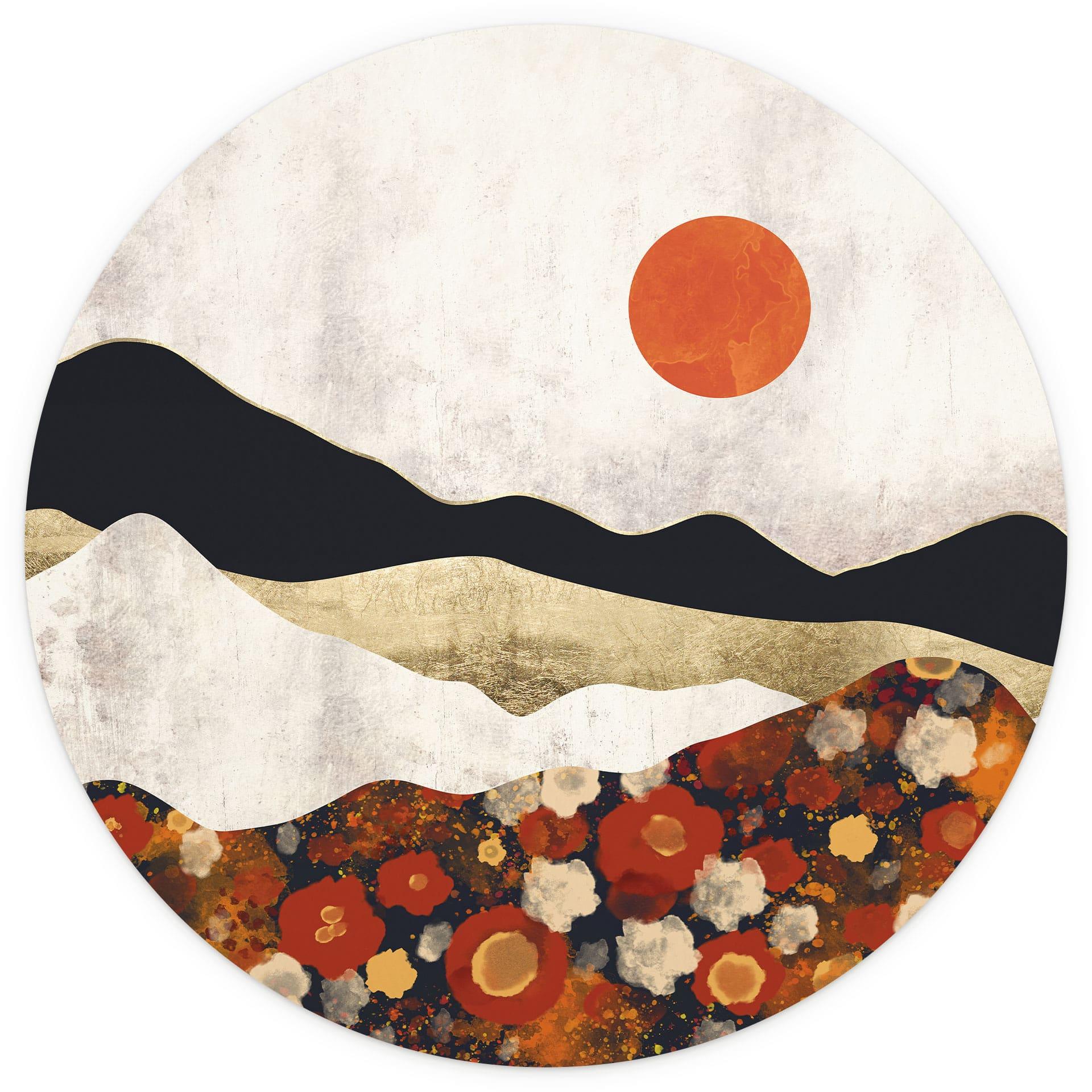 Behangcirkel Herfstachtig berglandschap - SpaceFrog Designs - vliesbehang/zelfklevend vliesbehang