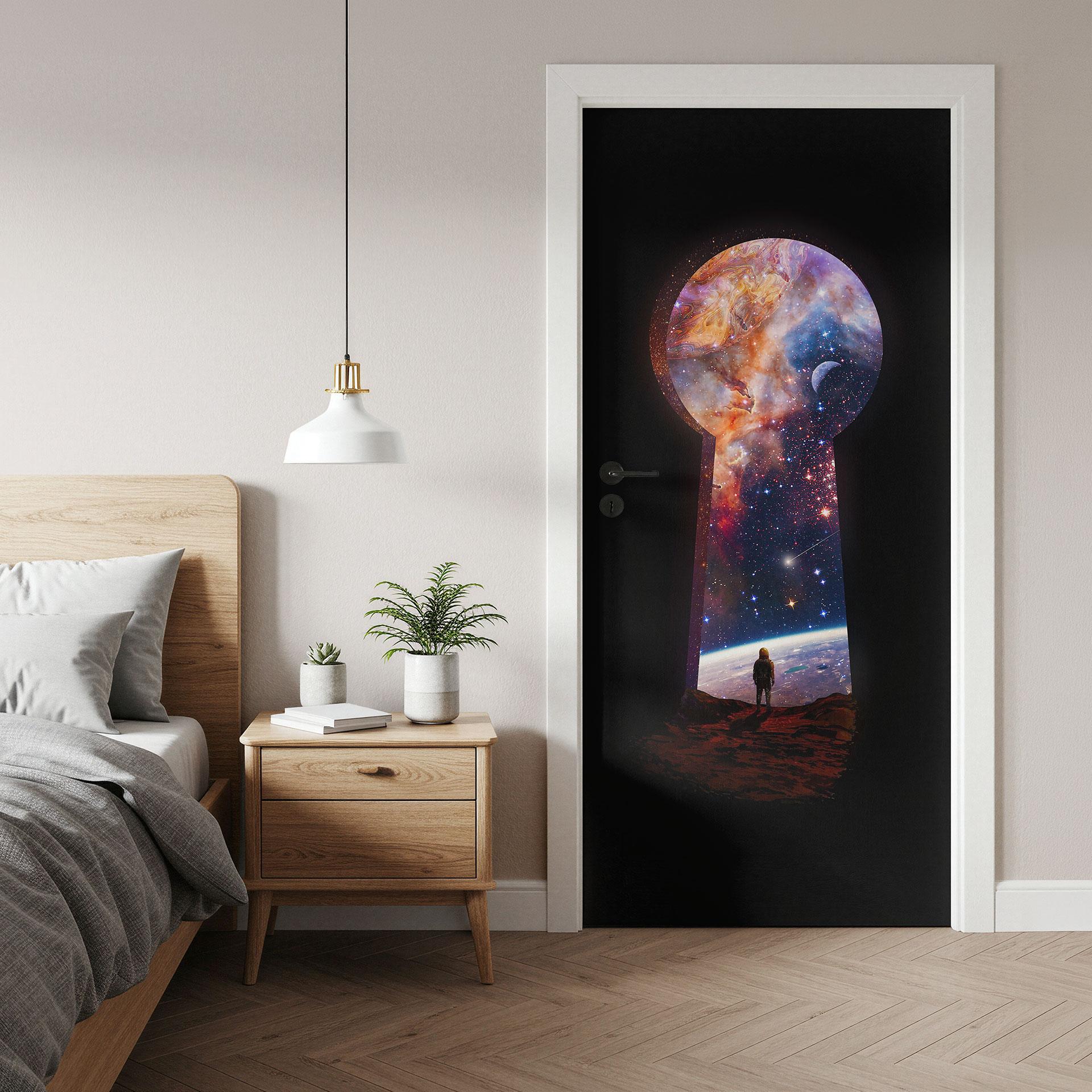Vinilo para puertas La puerta al espacio exterior - Nicebleed - Decoración autoadhesiva para puertas