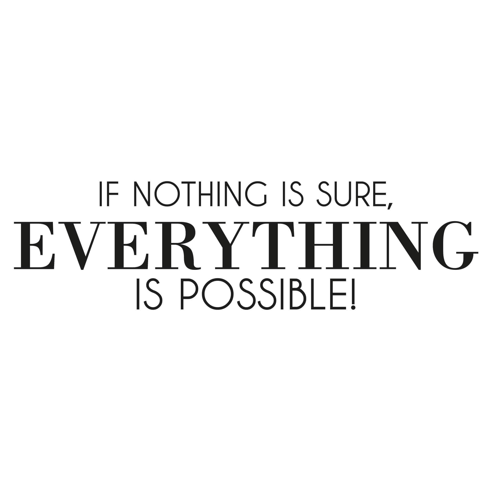 Adesivo murale - If nothing is sure...