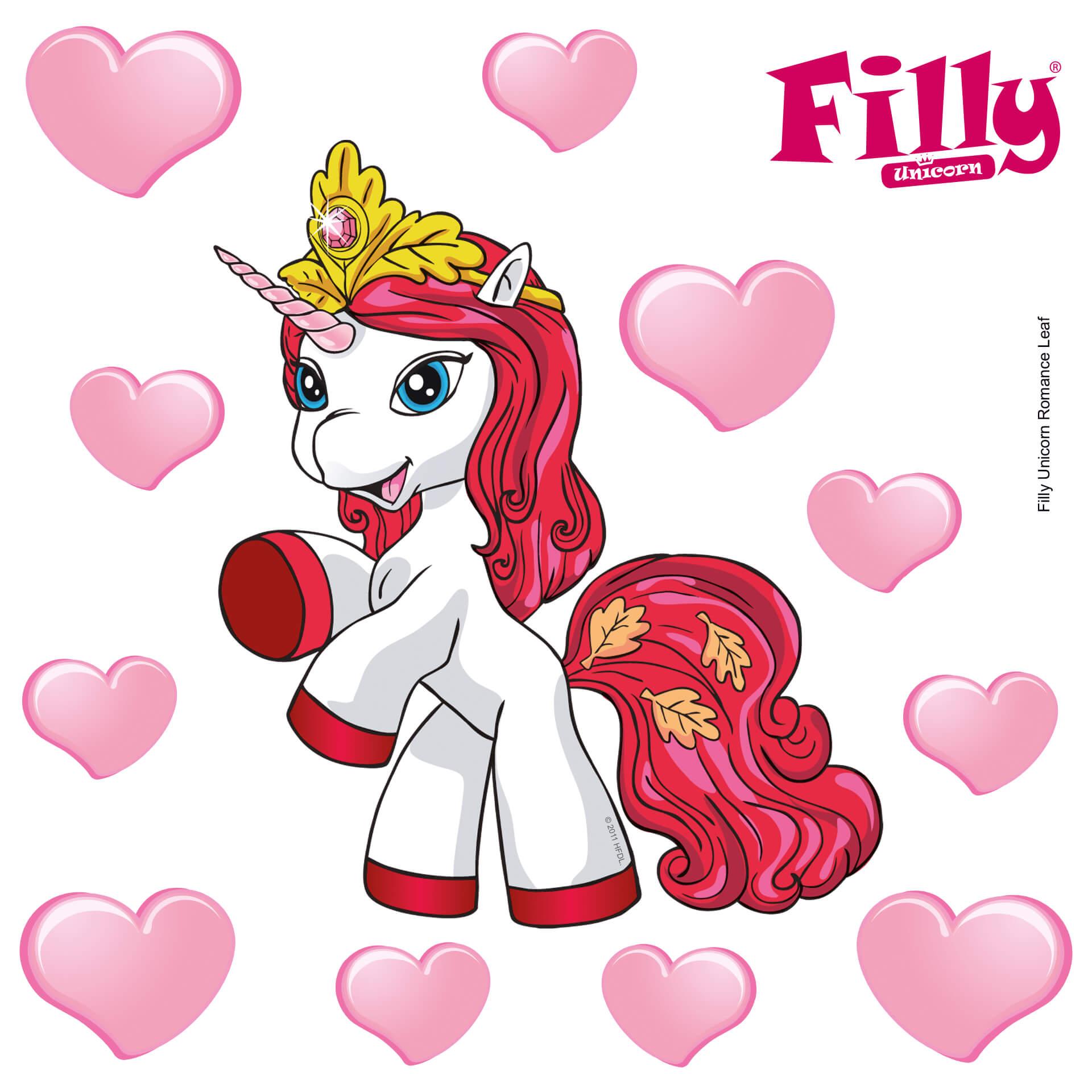 Muursticker Filly Unicorn - Romance Leaf