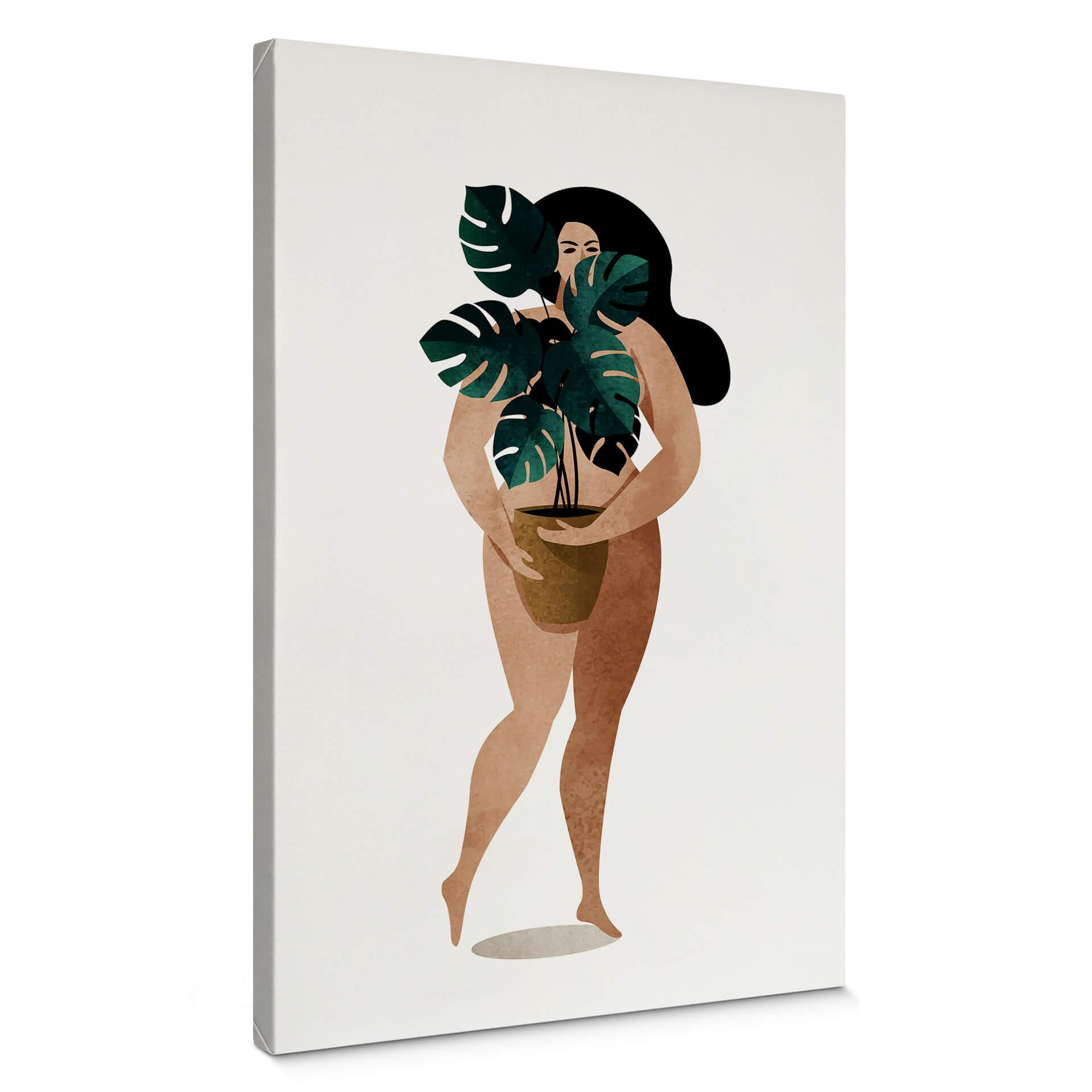 Canvasbillede - Kubistika - Naked Lady