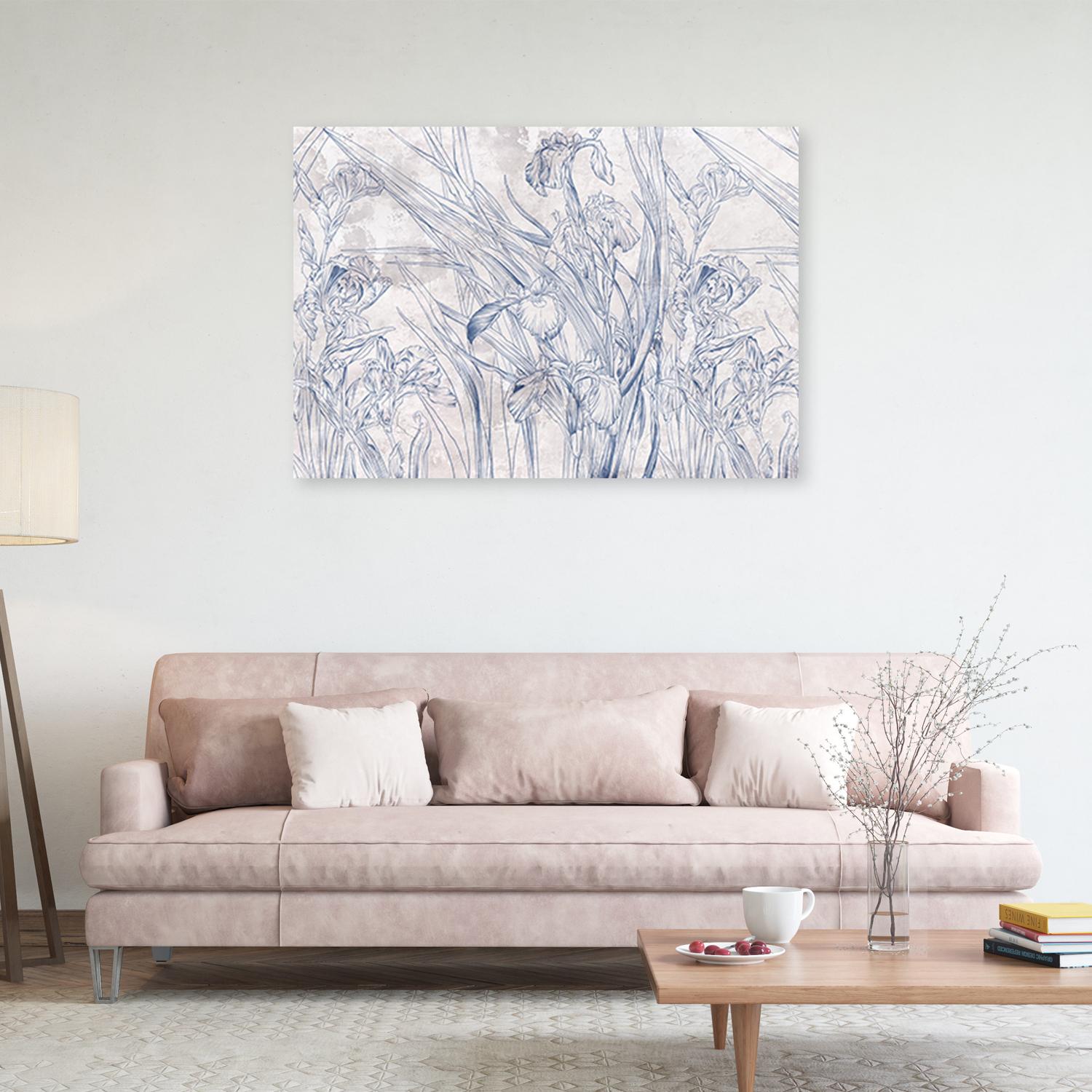Canvasbillede, Irys blomster blå