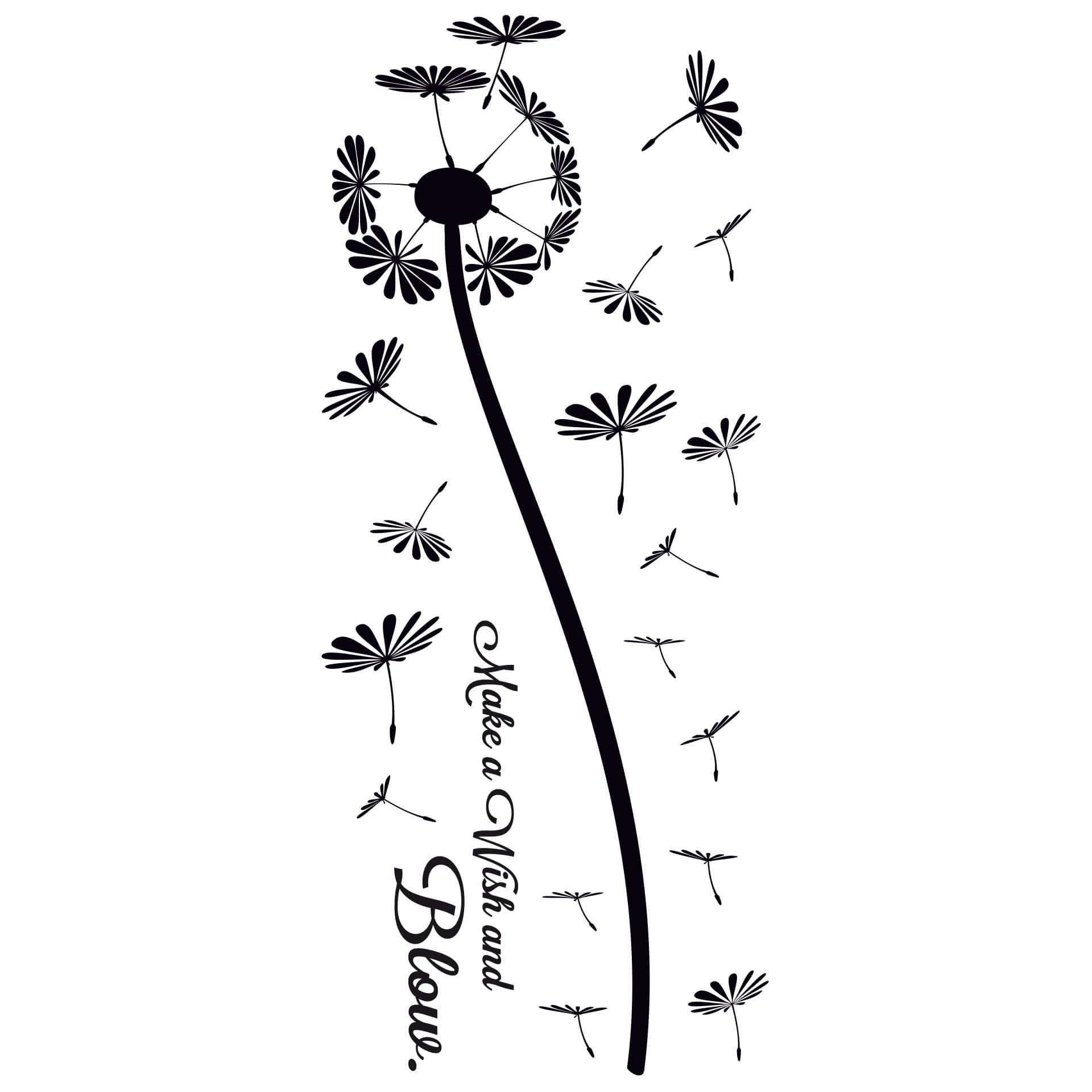 Muursticker Paardenbloem - Make a Wish...