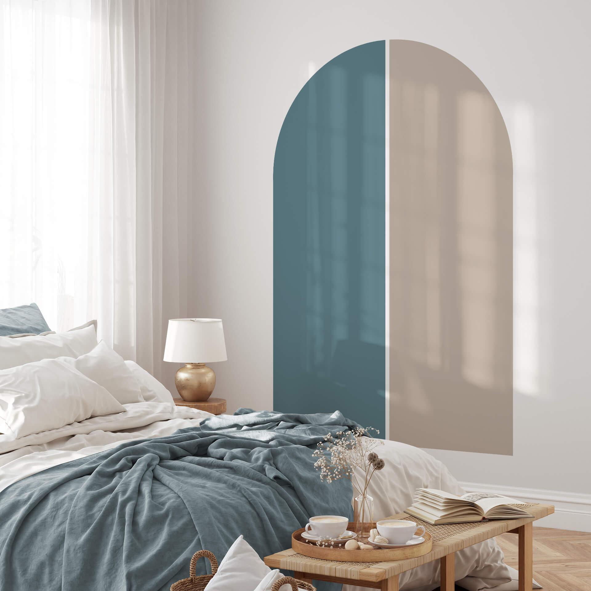 Wall Sticker set of 2 half arches - petrol and taupe