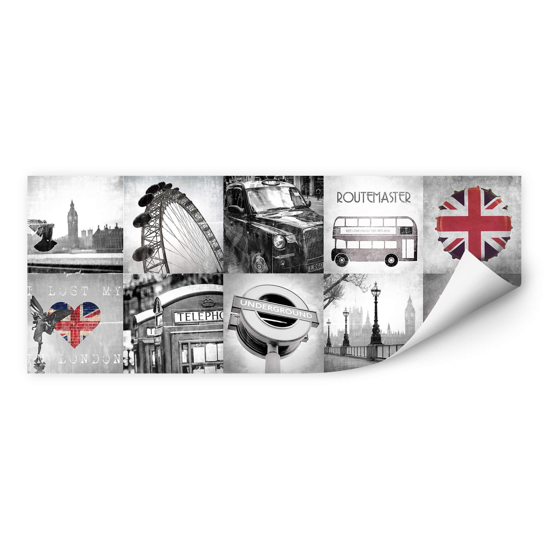 Muurprints Impressie van London - Panorama