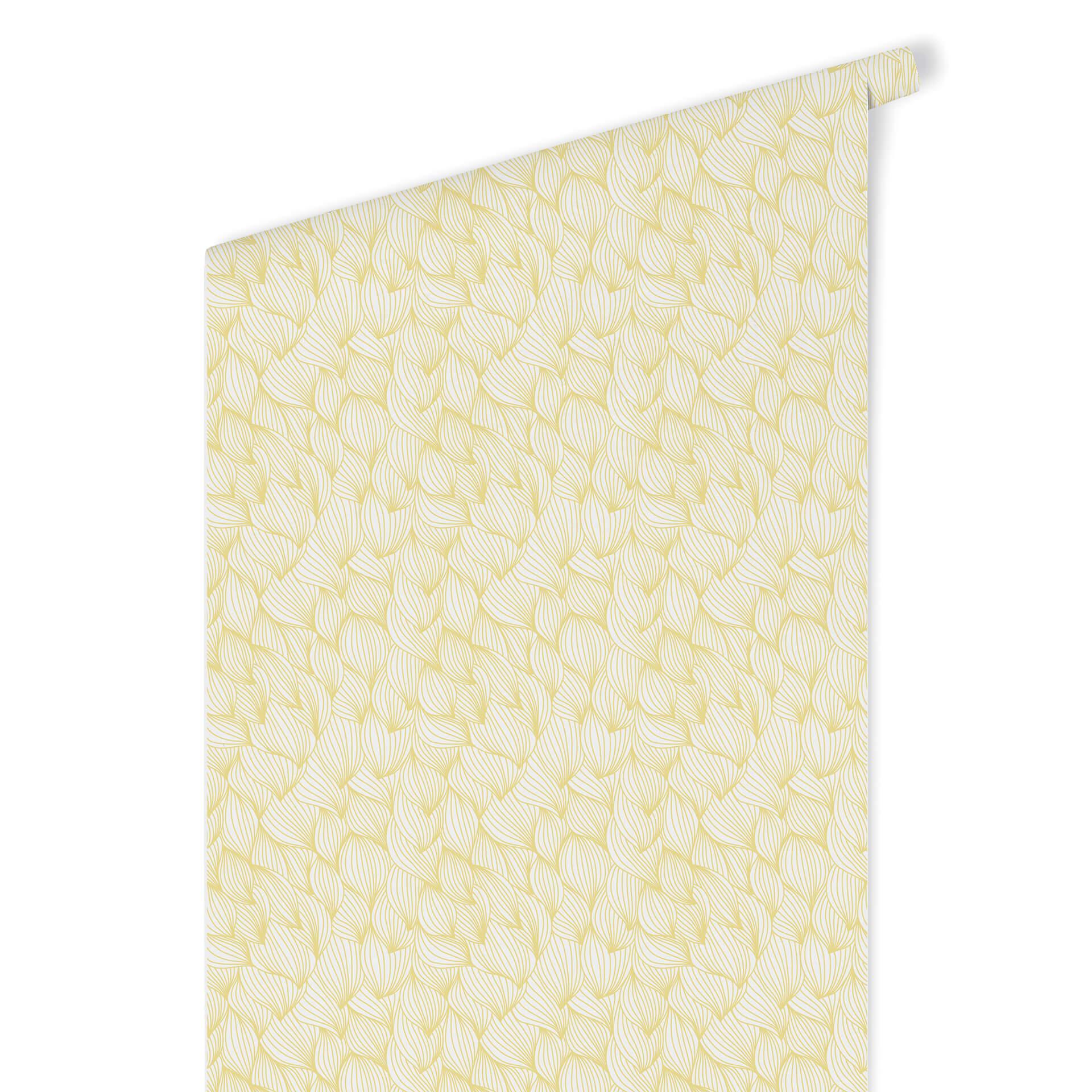 Patroonbehang – Grafische Golven – geel