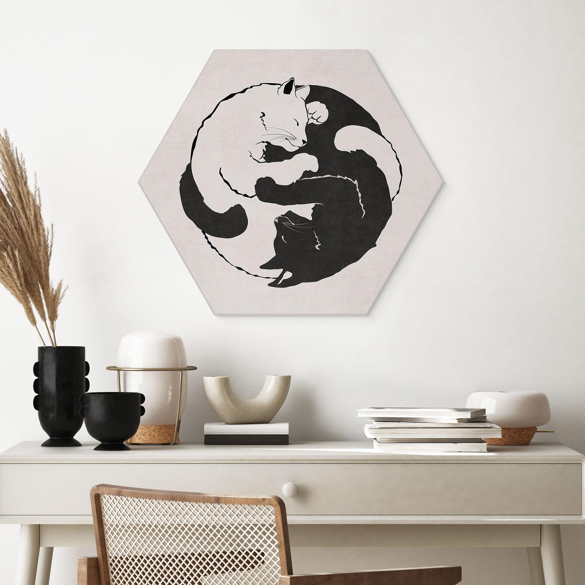 Hexagon Dibond Katte Ying & Yang - Tunaboylu